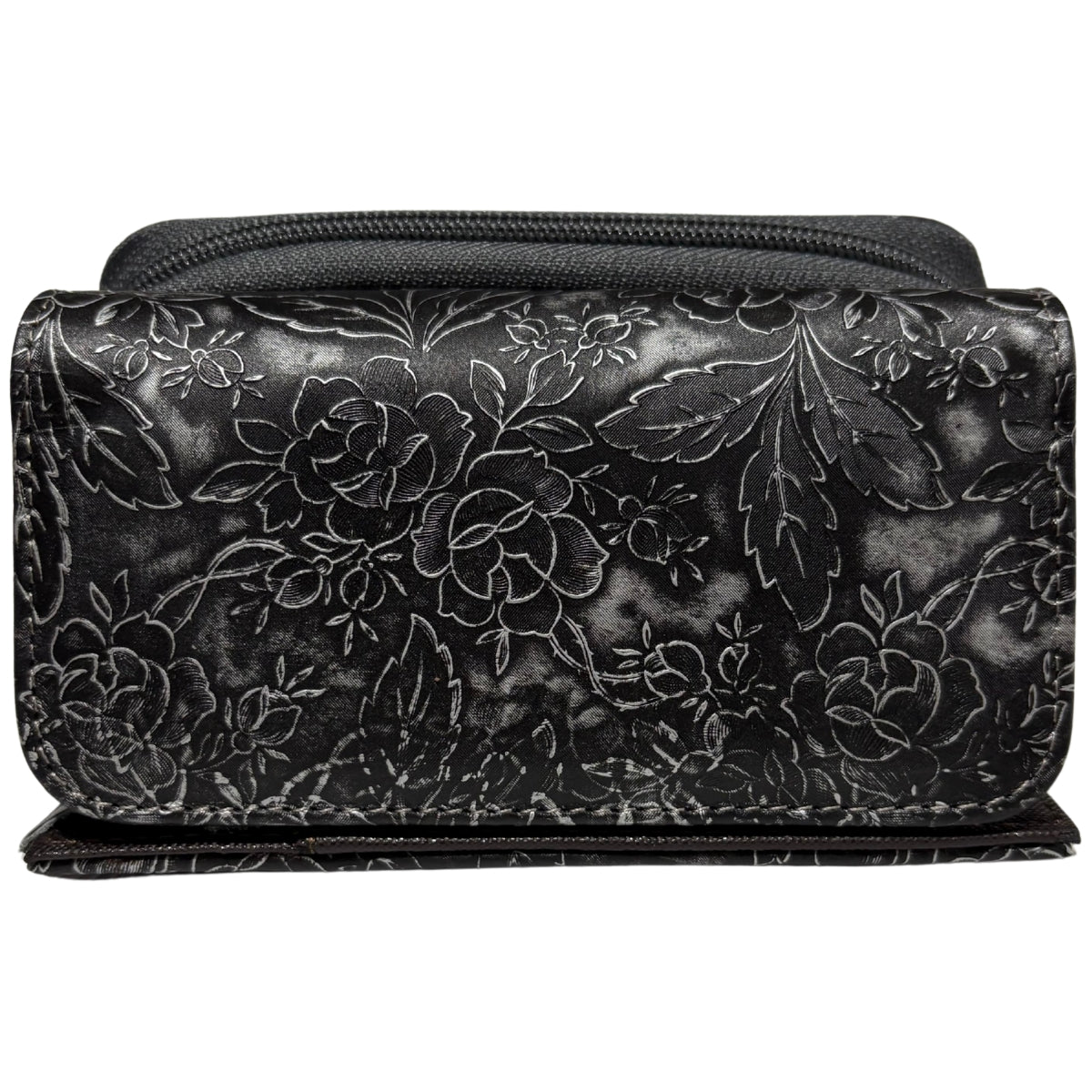 Cartera Dama Piel Legitima Genuina Ternera Grabada Pequeña Mini Cierr — imagen 14