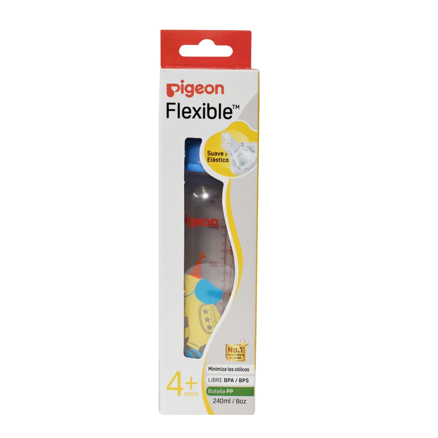 Biberón Pigeon Standard 240ml/8oz Decorado Elefante Anticólicos 4m+ — imagen 2