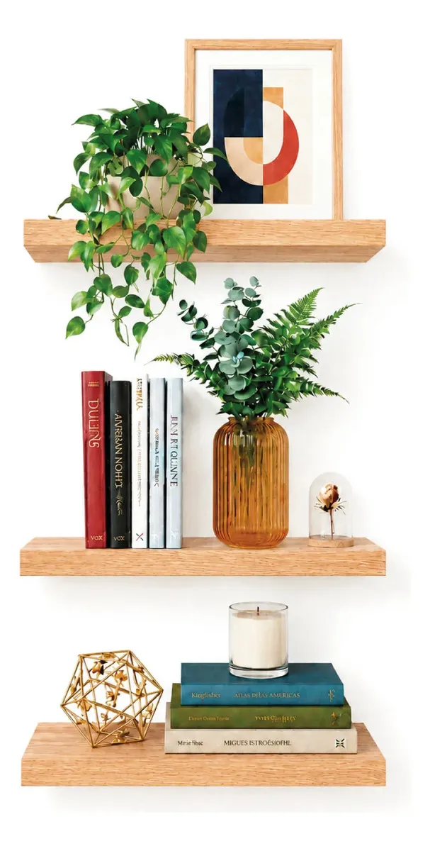 Repisas Flotantes de Madera 30 x 15 cm – Set para Decoración de Pared — imagen 1