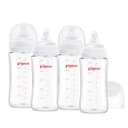 Combo 4 biberones 240ml Vidrio Pigeon Softouch Boca Ancha