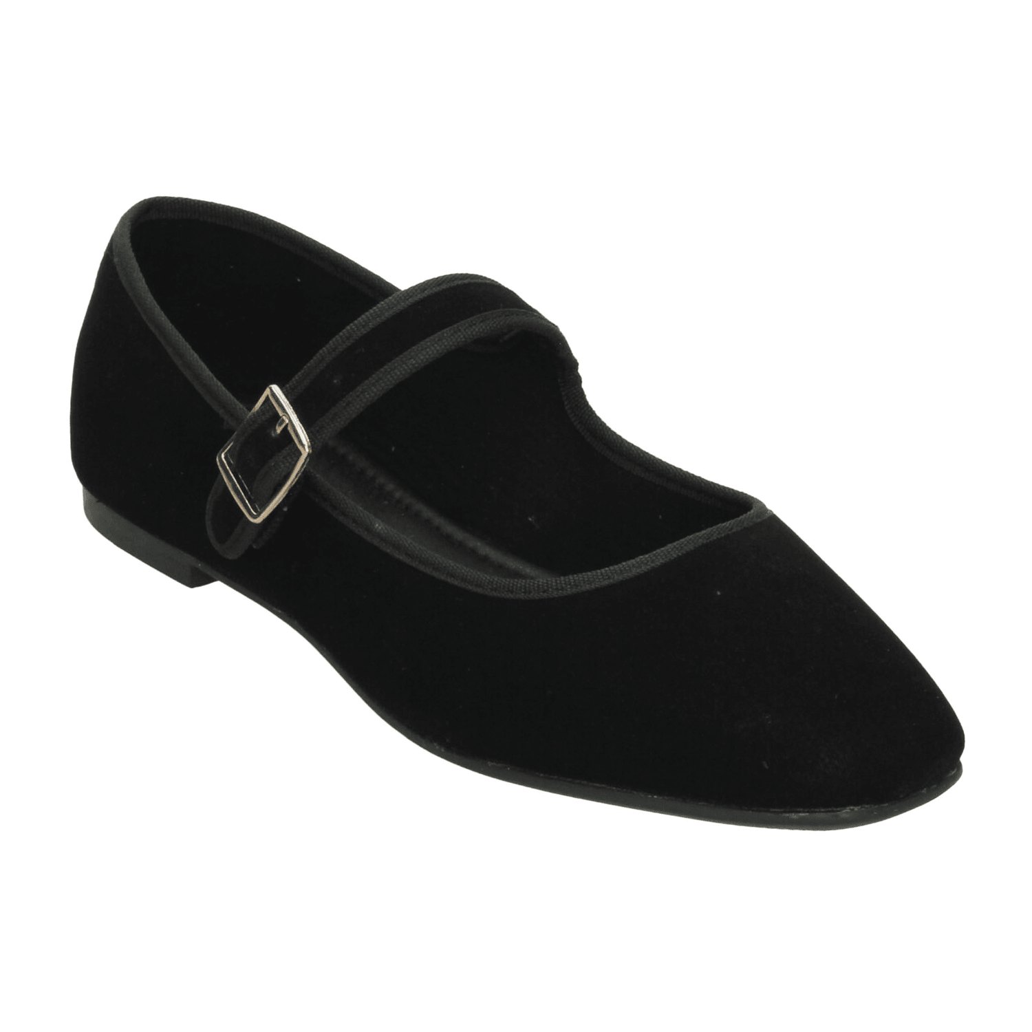 Flats Paulina Mary Jane Dama Casual Gamuza Negro Mujer — imagen 4