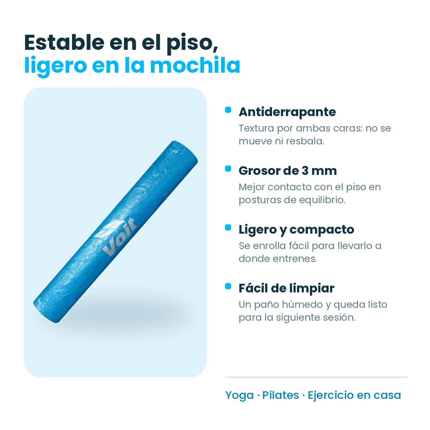Tapete para Yoga Voit 173x61 cm 3 mm Antiderrapante Azul — imagen 2