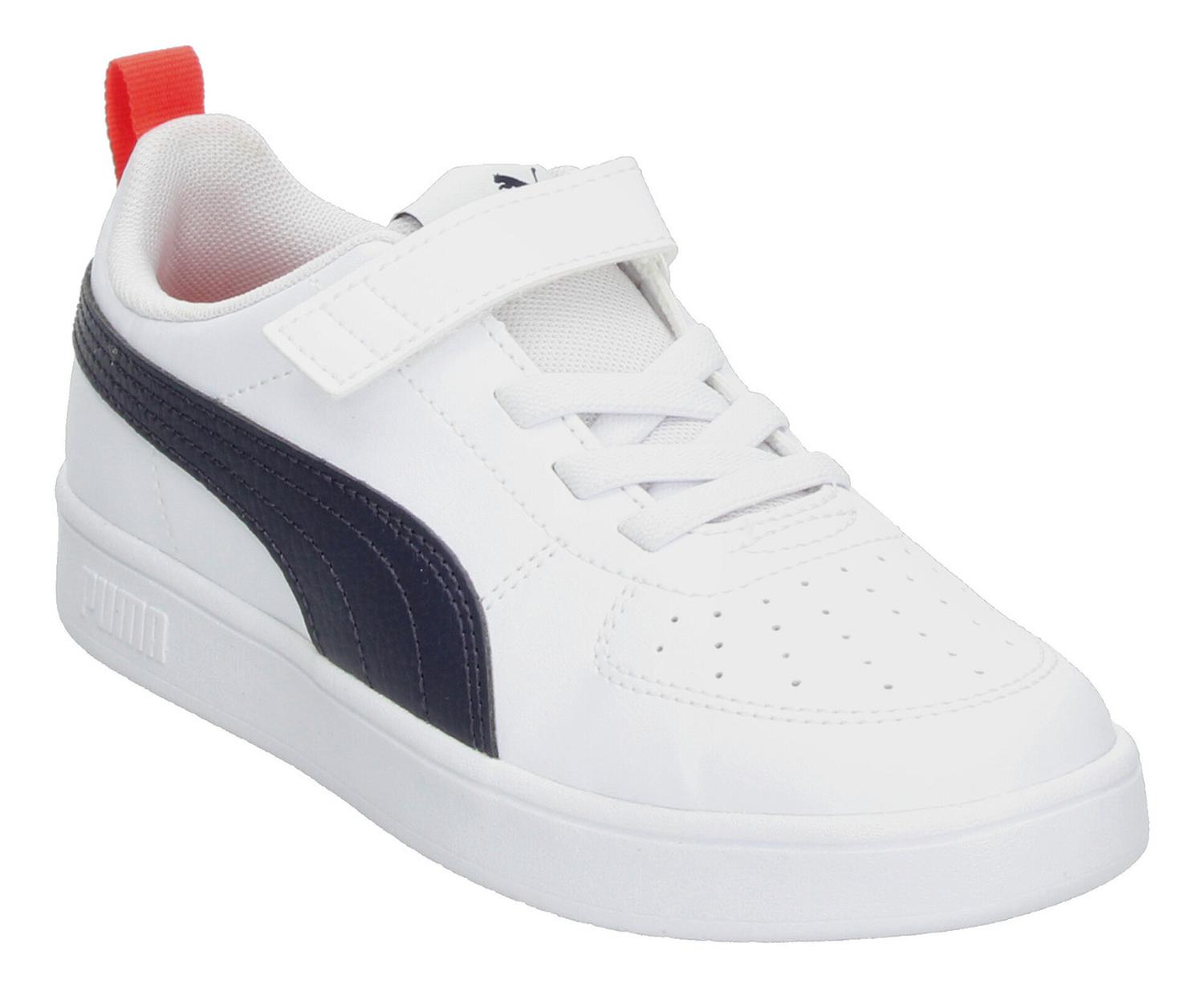 Tenis Niño Puma Rickie Blanco Azul Marino Original Streetwear Sneakers Casual Velcro Ajustable — imagen 5