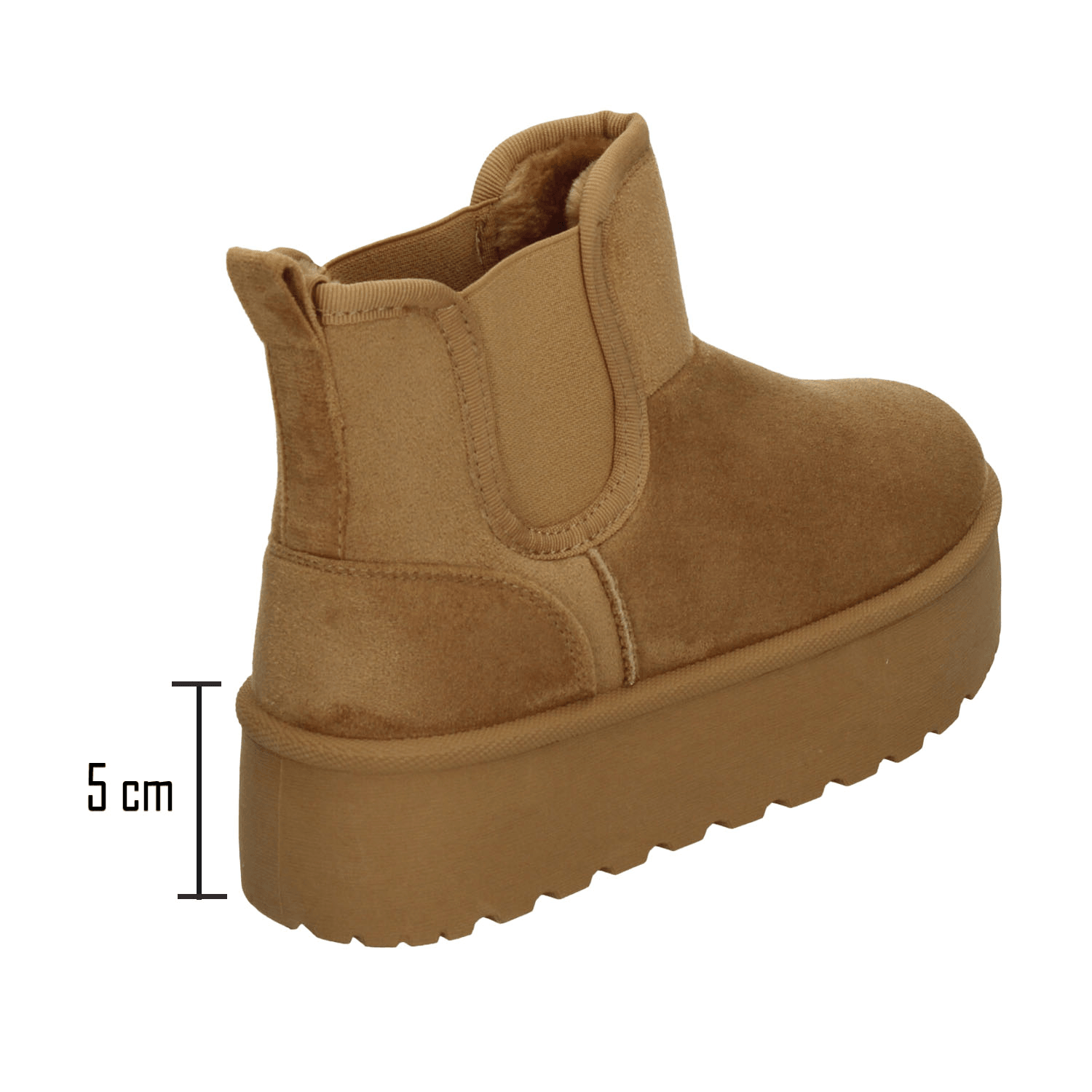Botín Berlin Dama Casual Plataforma Peluche Camel Mujer — imagen 3