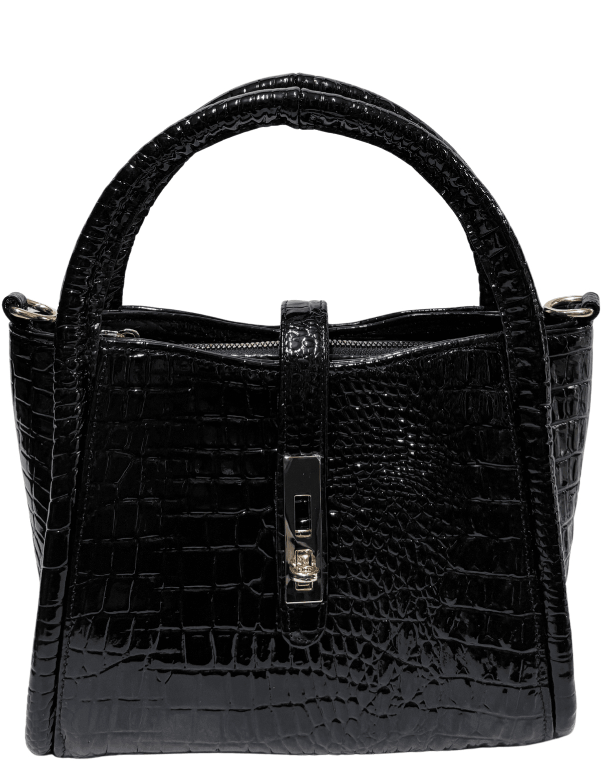 Bolsa De Mano Juvenil Para Dama Piel Charol Original Con Asa Adiconal Coral — imagen 5
