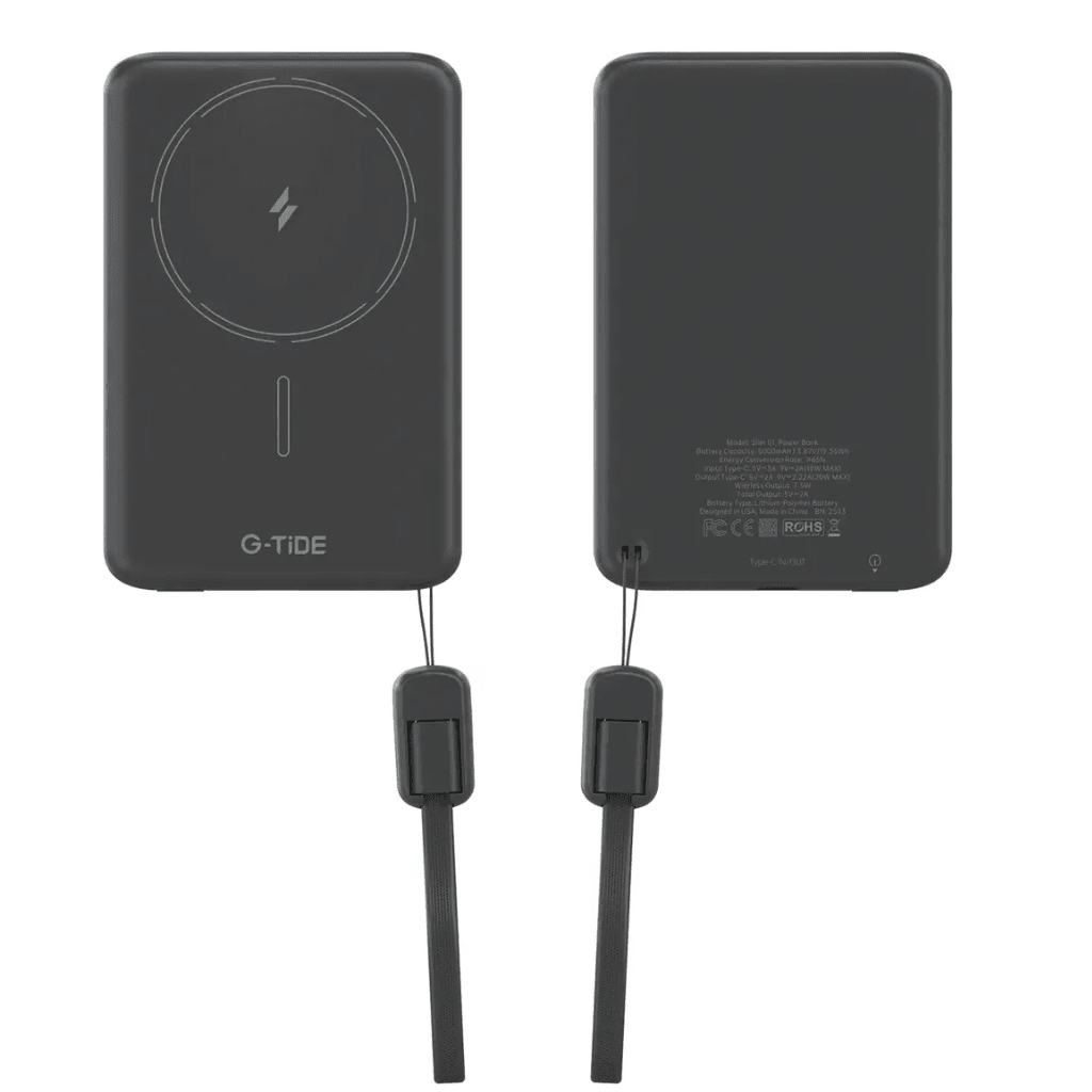 G-tide Slim01 Power bank Ultradelgada, 5000 mAh, carga rápida, carga inalámbrica — imagen 3