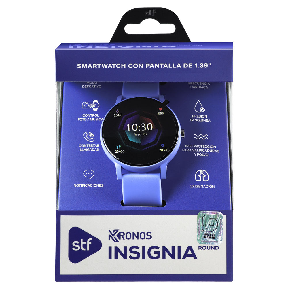 Smartwatch Reloj Kronos Insignia Round STF Pantalla 1.3" Resistencia al agua IP65 Lila — imagen 4