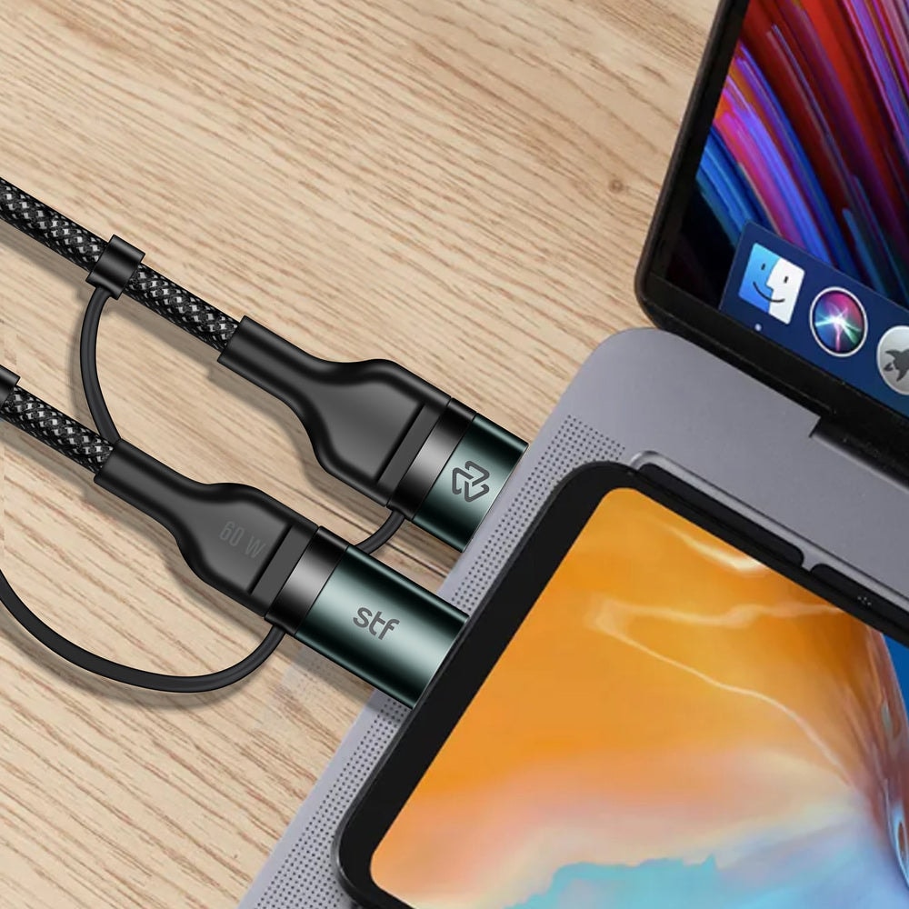 Cable 4 en 1 Tipo C/USB a Tipo C/Lightning 60W Carga Rápida 1.8m — imagen 5