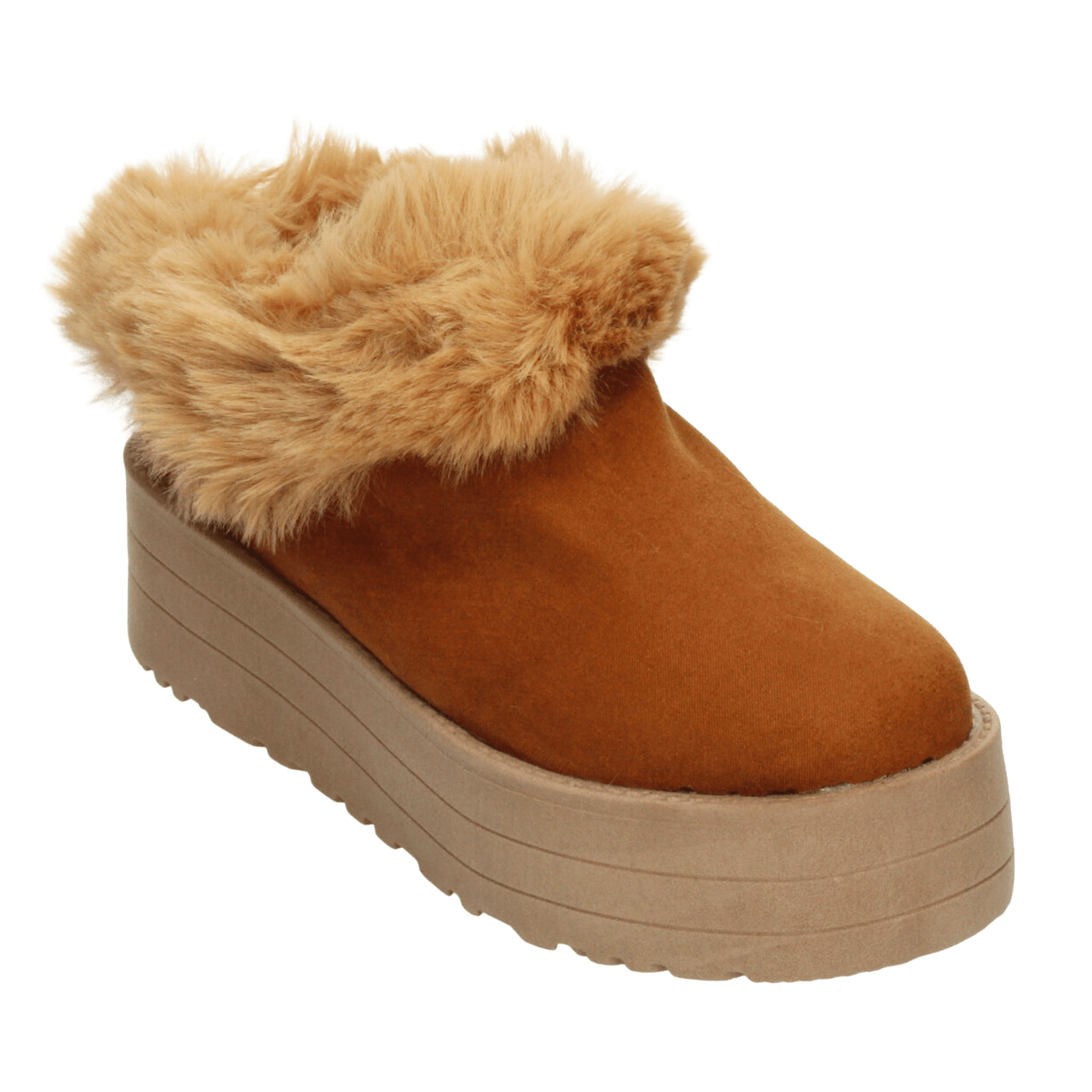 Zueco Rojo Cereza Dama Casual Pantufla Plataforma Café Mujer — imagen 4