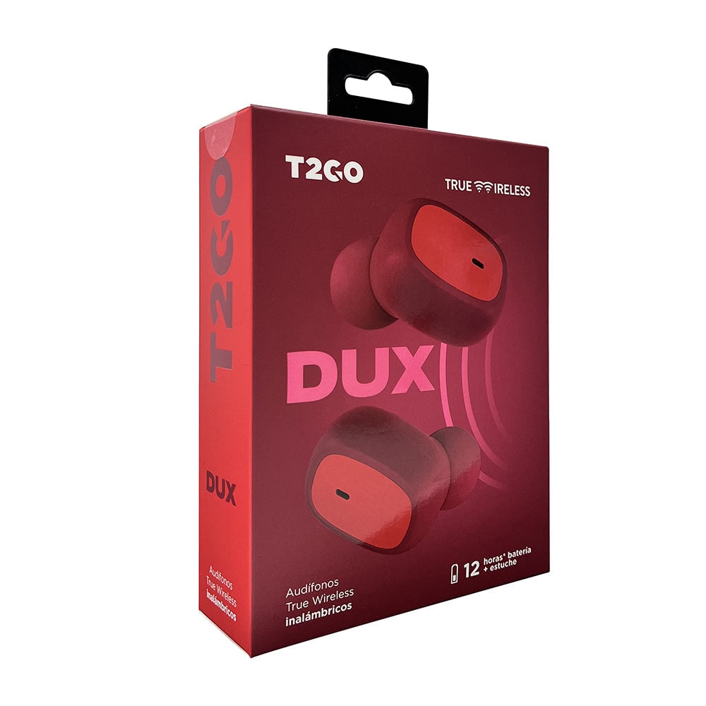 Audífonos Inalámbricos Tws Dux T2GO 3hrs Uso Micrófono Tinto — imagen 7