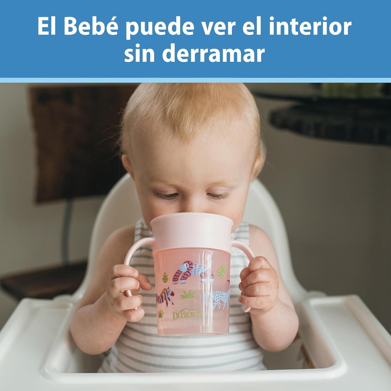 Pack 2 Vasos entrenador 7oz 360 Rosa Dr Browns Bebe 6m+ — imagen 8