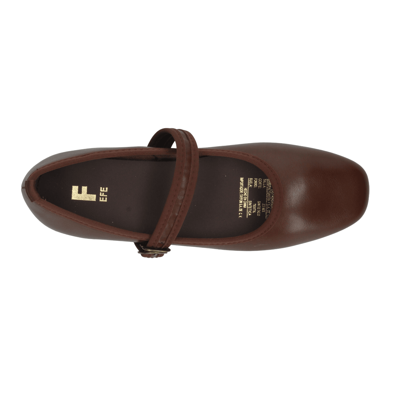 Flat Efe Dama Casual Hebilla Mary Jane Café Mujer — imagen 8