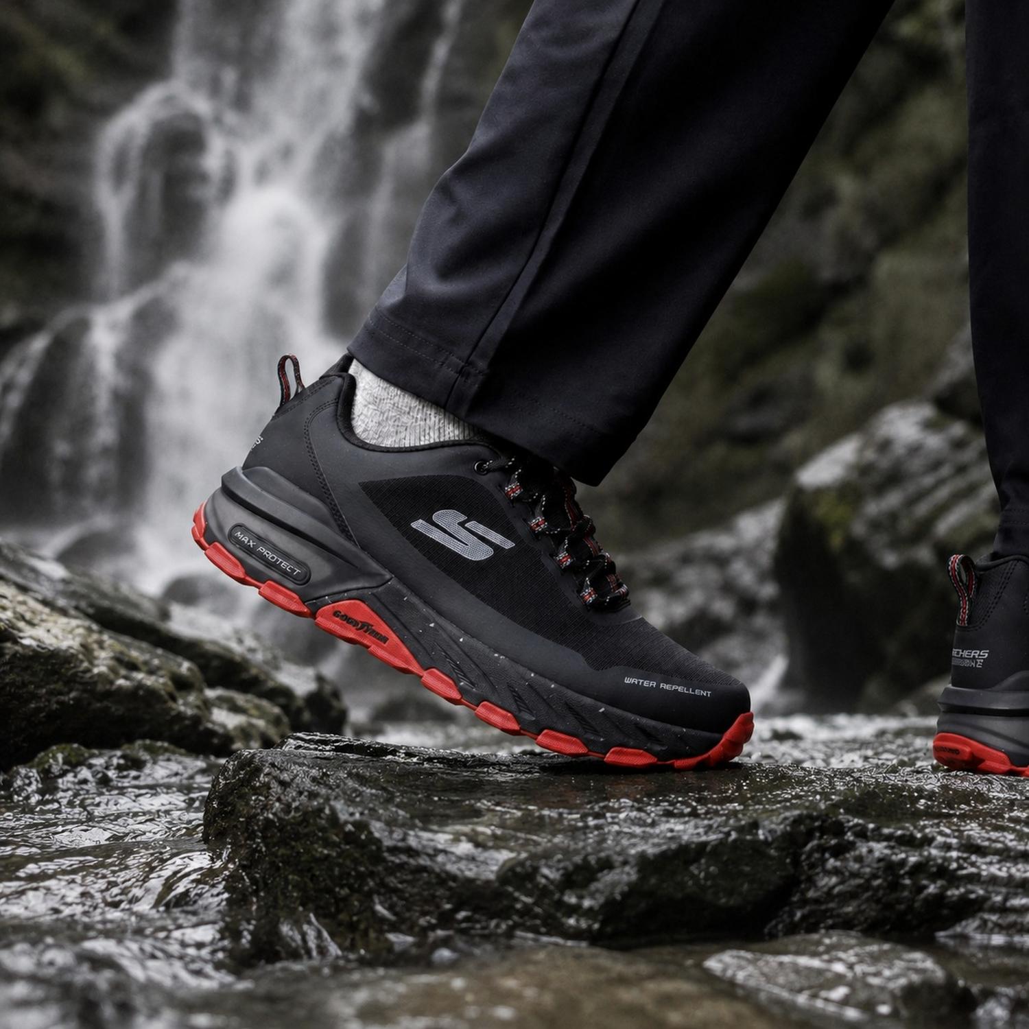 Tenis Skechers MAX Protect Promote Hombre Negro Senderismo Caballero — imagen 11