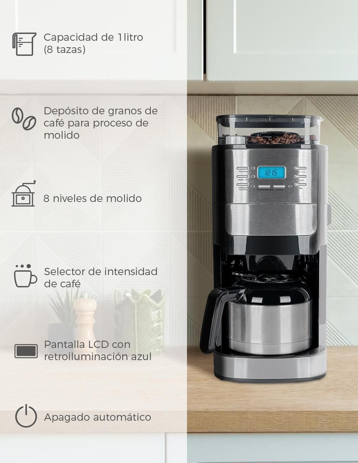 CAFETERA GRANO CON MOLINO AUTOMATICO DAEWOO DCM-1989 — imagen 3