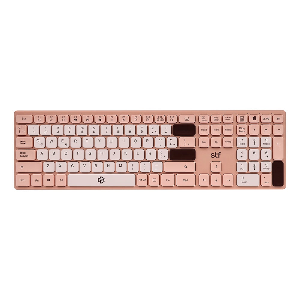 Kit Teclado inalámbrico + Reposa muñecas STF VIVA Para computadora rosa — imagen 3