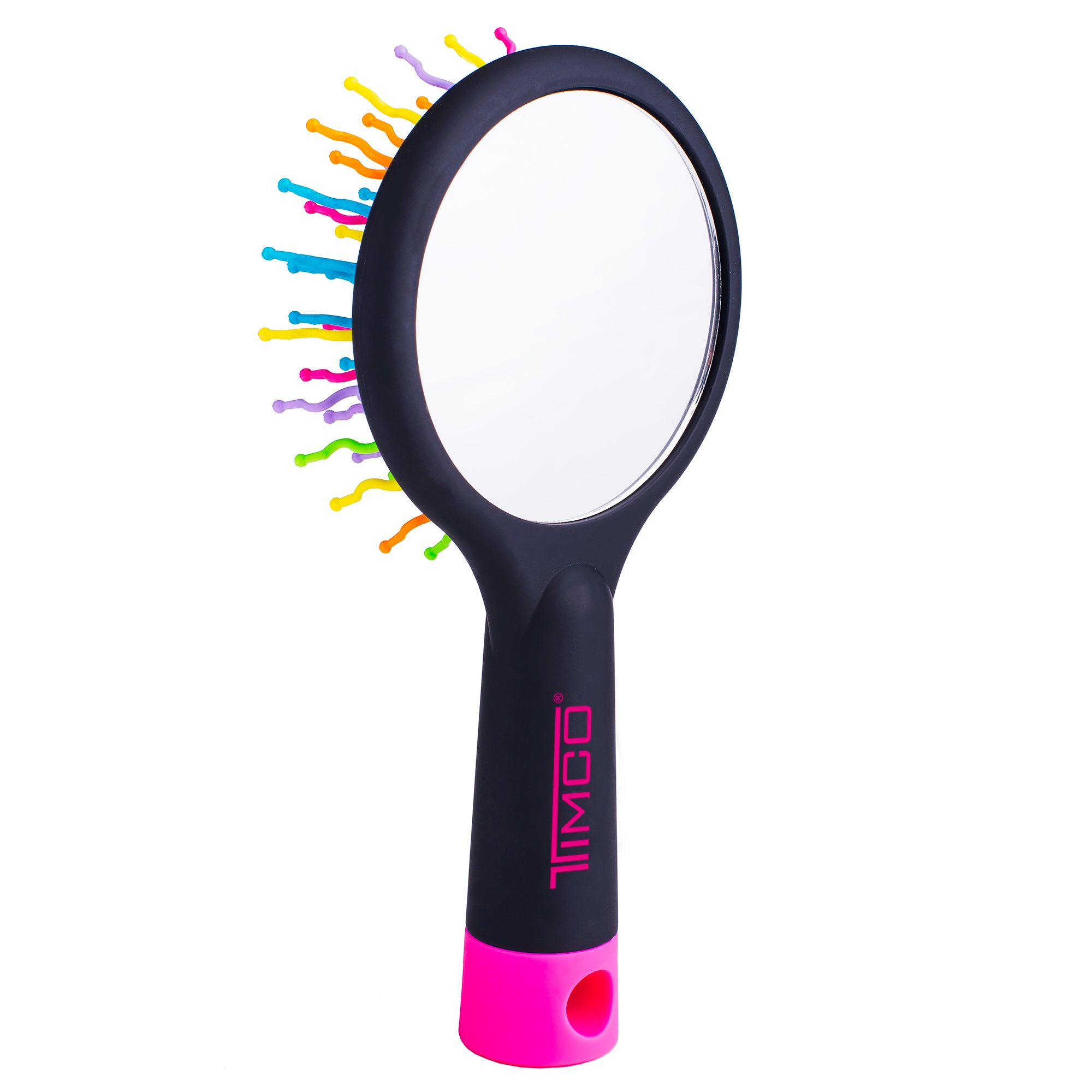 Cepillo Desenredante Antifrizz con Espejo TIMCO Rainbow Cerdas Zigzag — imagen 3