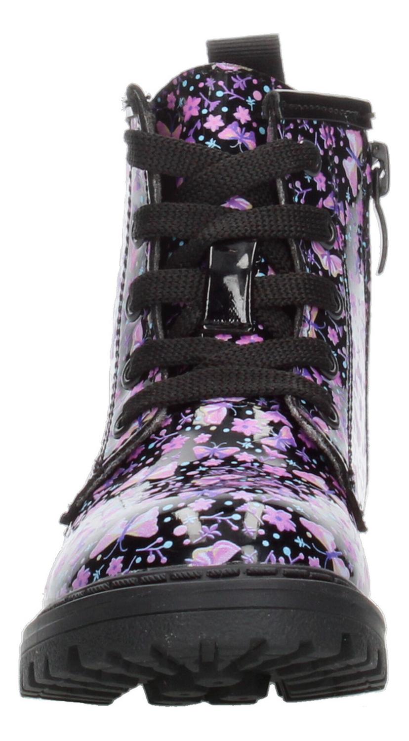 Botín Tropicana Niña Con Flores Rosas Casual Negro Infantil T15-18 — imagen 6