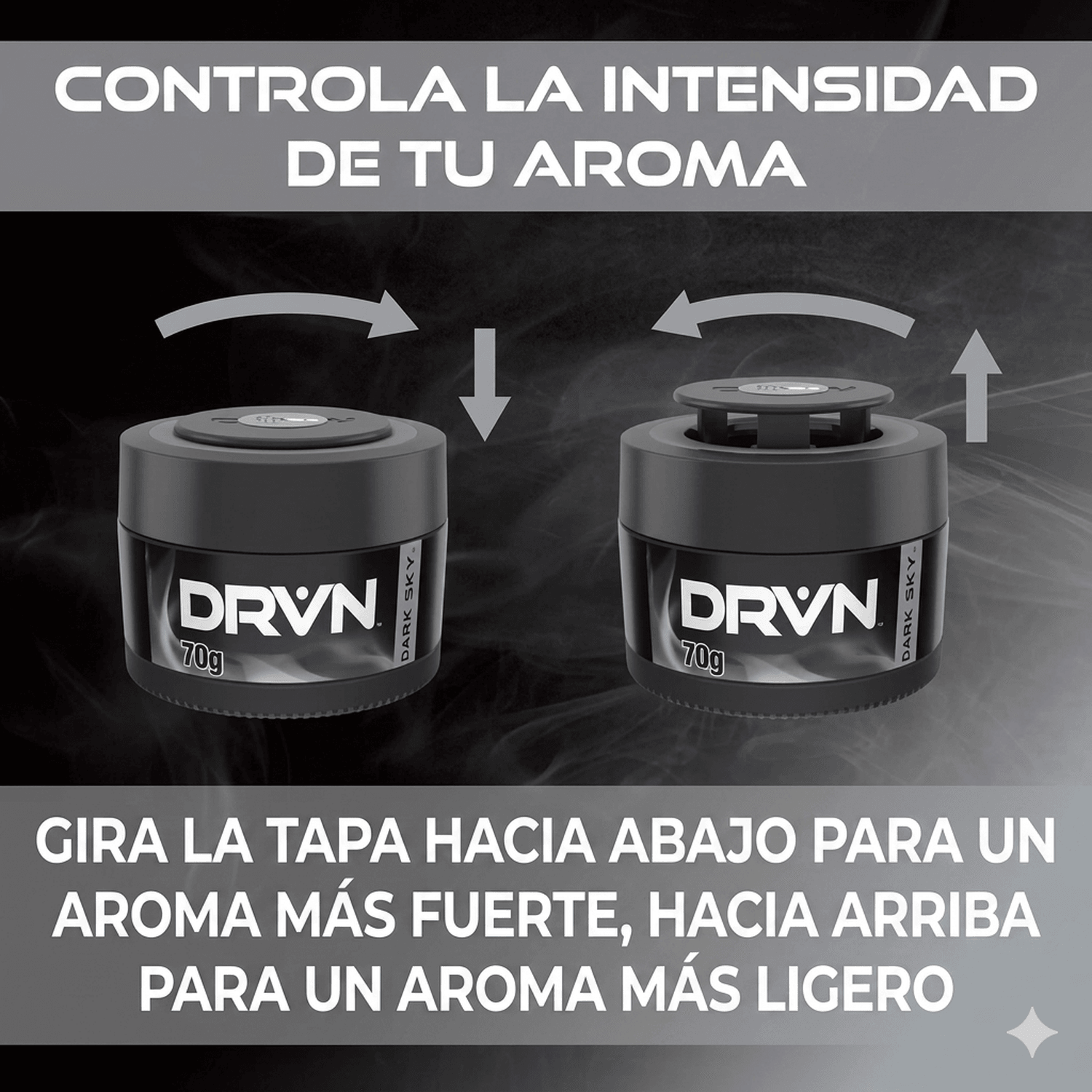 AROMATIZANTE COCHE HOGAR DRVN GEL LATA DARK SKY — imagen 4