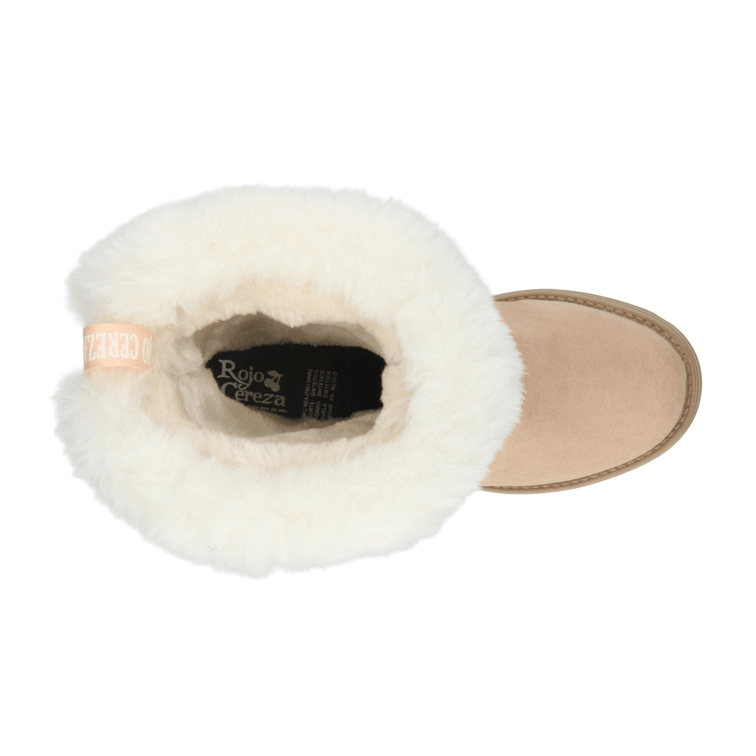 Bota Dama Rojo Cereza Beige Invierno Casual Peluche Mujer — imagen 9