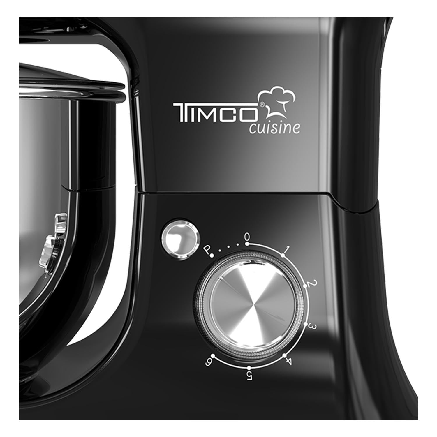 Batidora de Pedestal 5 L 300W 6 Velocidades con Gancho, Paleta y Globo Función Pulso BAT1107 Timco — imagen 5