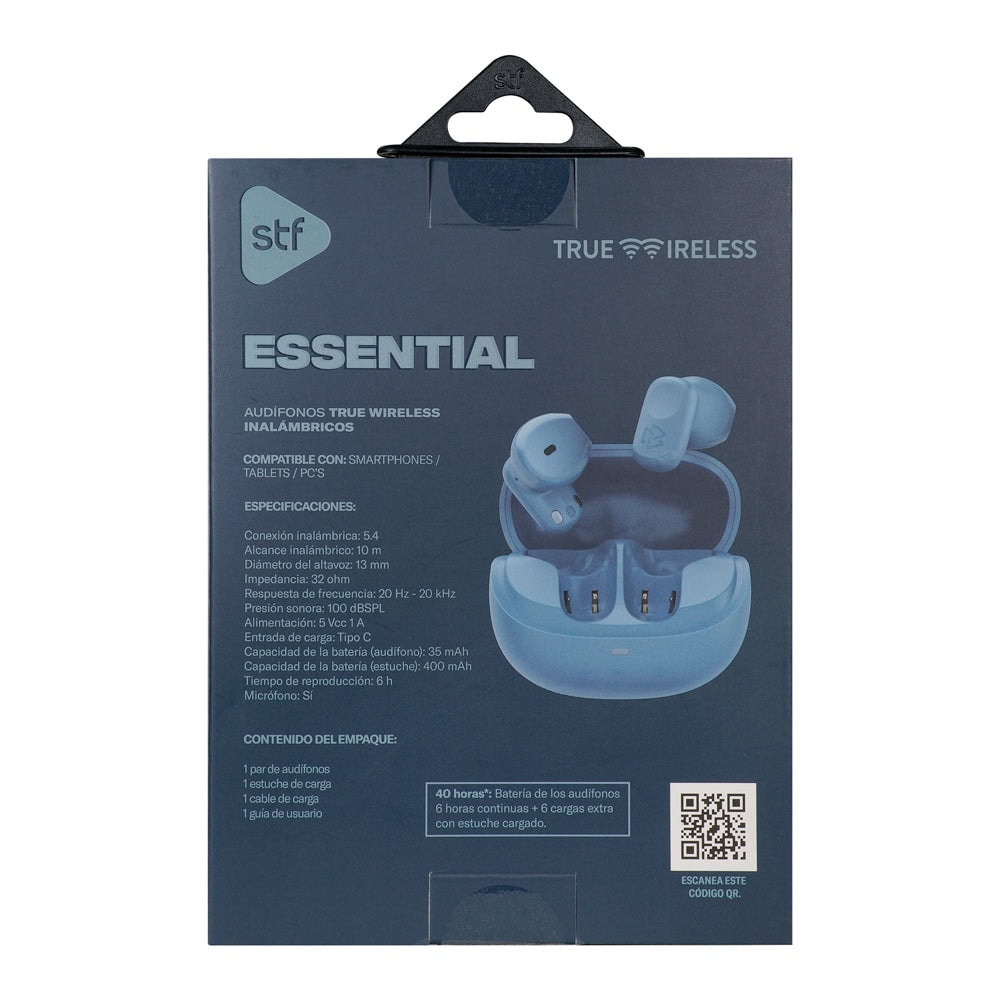 Audífonos Inalámbricos Tws Essential STF 40hrs Uso Protección IPX4 Azul — imagen 16