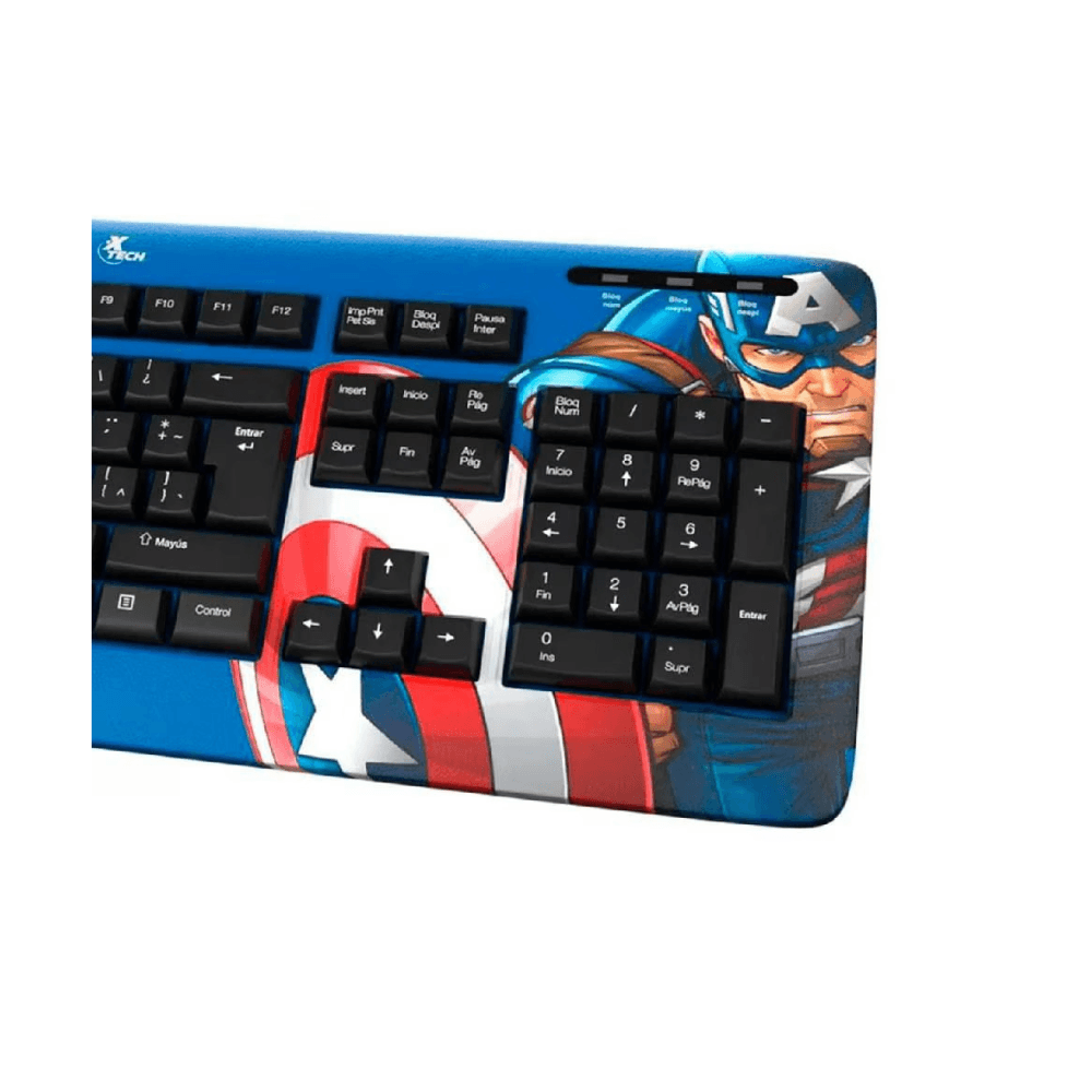 Teclado Alambricó XTech XTK-M401CA Español - Capitan America Azul — imagen 5