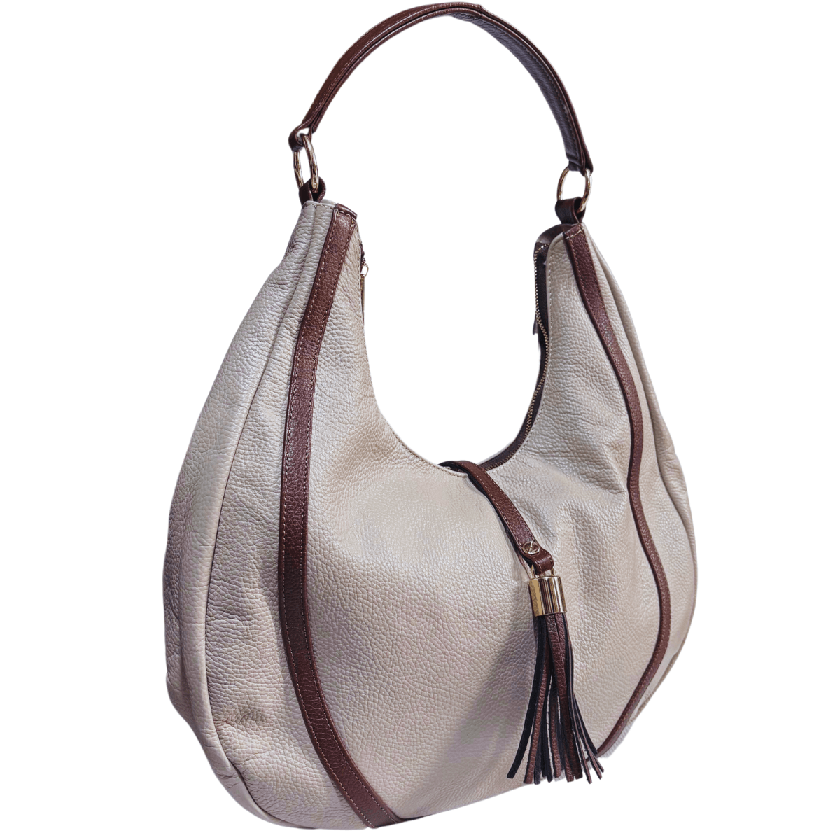 Bolso Grande De Piel Legitima Ternera Original Suave Negro Aitana — imagen 4