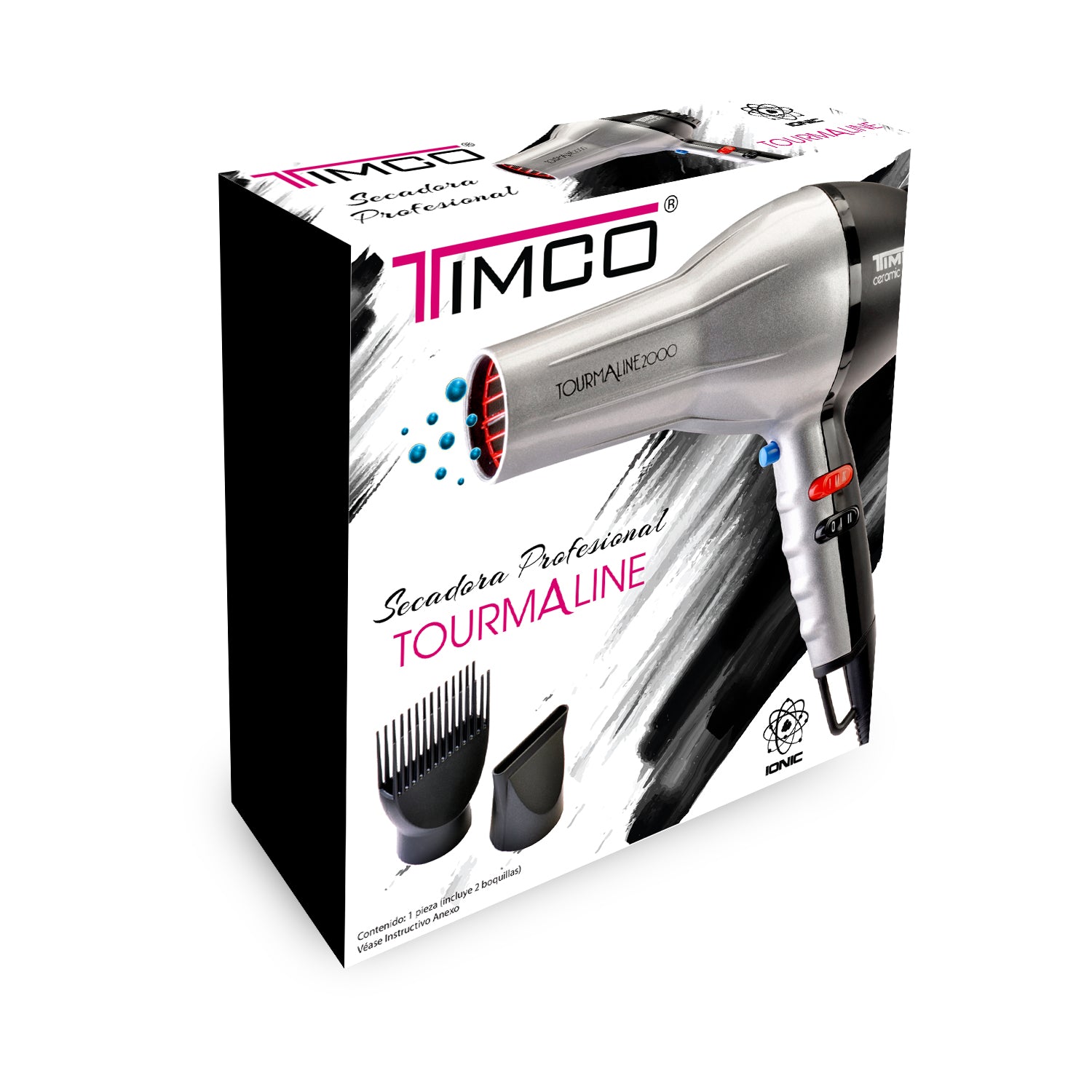 Secadora de Cabello Profesional Tourmaline con 2 Boquillas Timco TCS-2000 — imagen 5