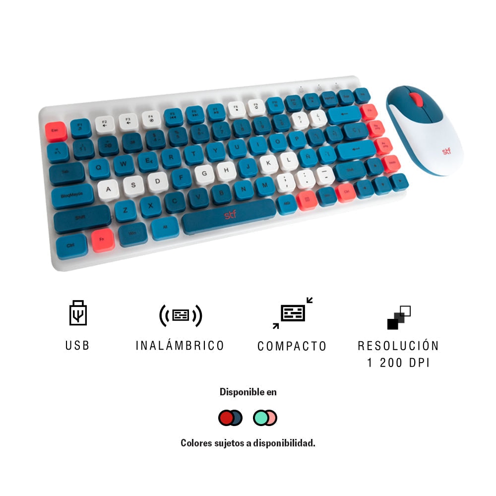 Kit Teclado + Mouse inalámbrico STF VIVA! para computadora Rosa — imagen 7