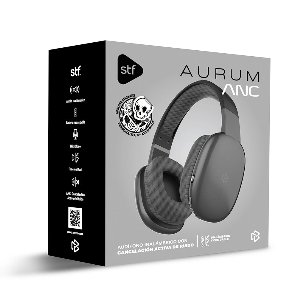 Audifonos Inalámbricos On Ear Aurum STF ANC 8hrs Uso Negro — imagen 8