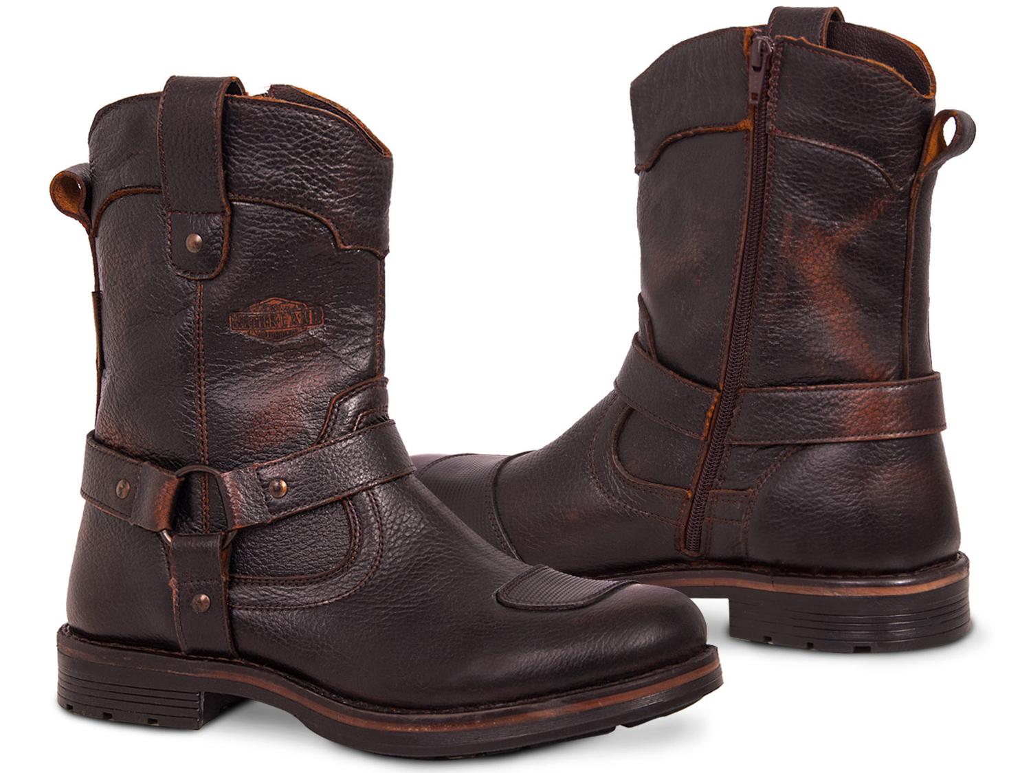 Bota Hombre Moto Biker Casual Workland 89504 Brush Miel — imagen 2