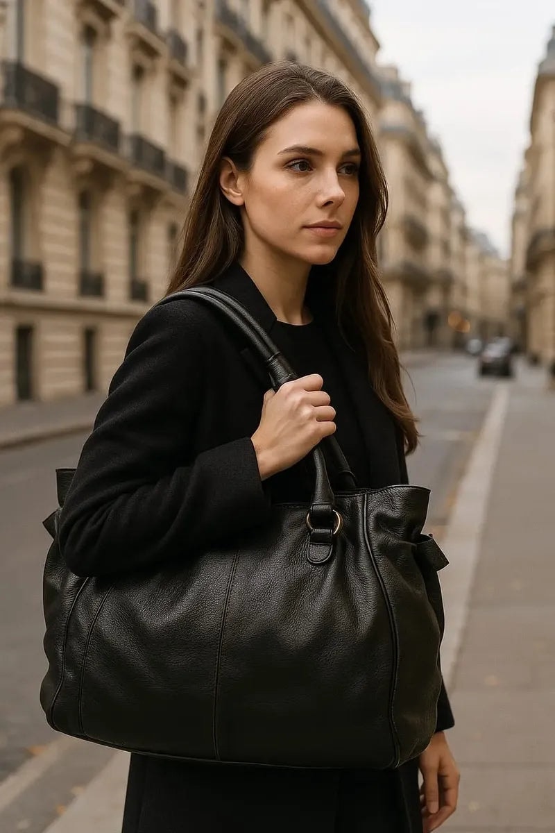 Bolsa De Piel Cuero Genuino Para Mujer Tendencia De Moda Ale — imagen 3