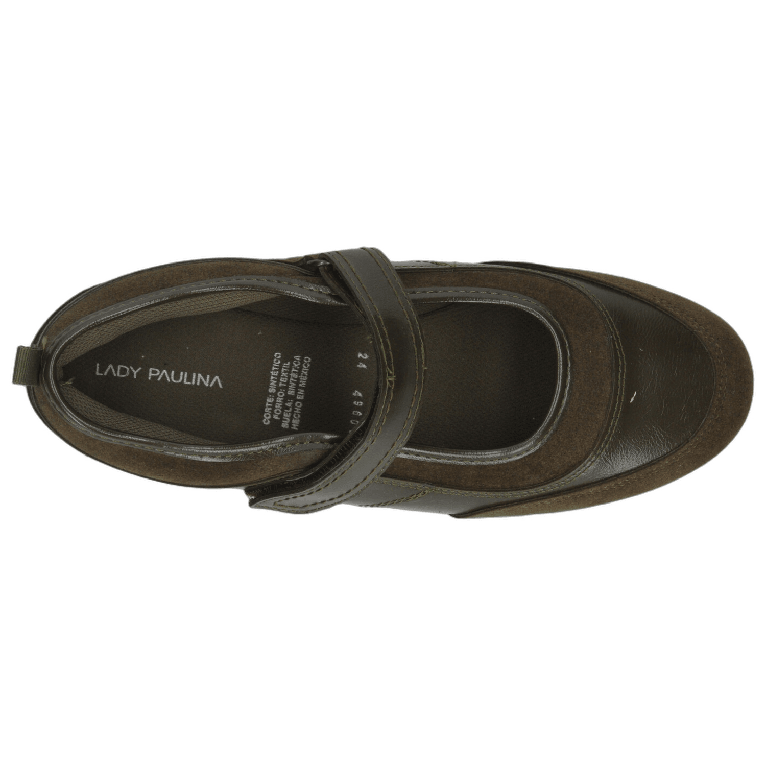 Flats Paulina Dama Casual Mary Jane Verde Oliva Mujer — imagen 8
