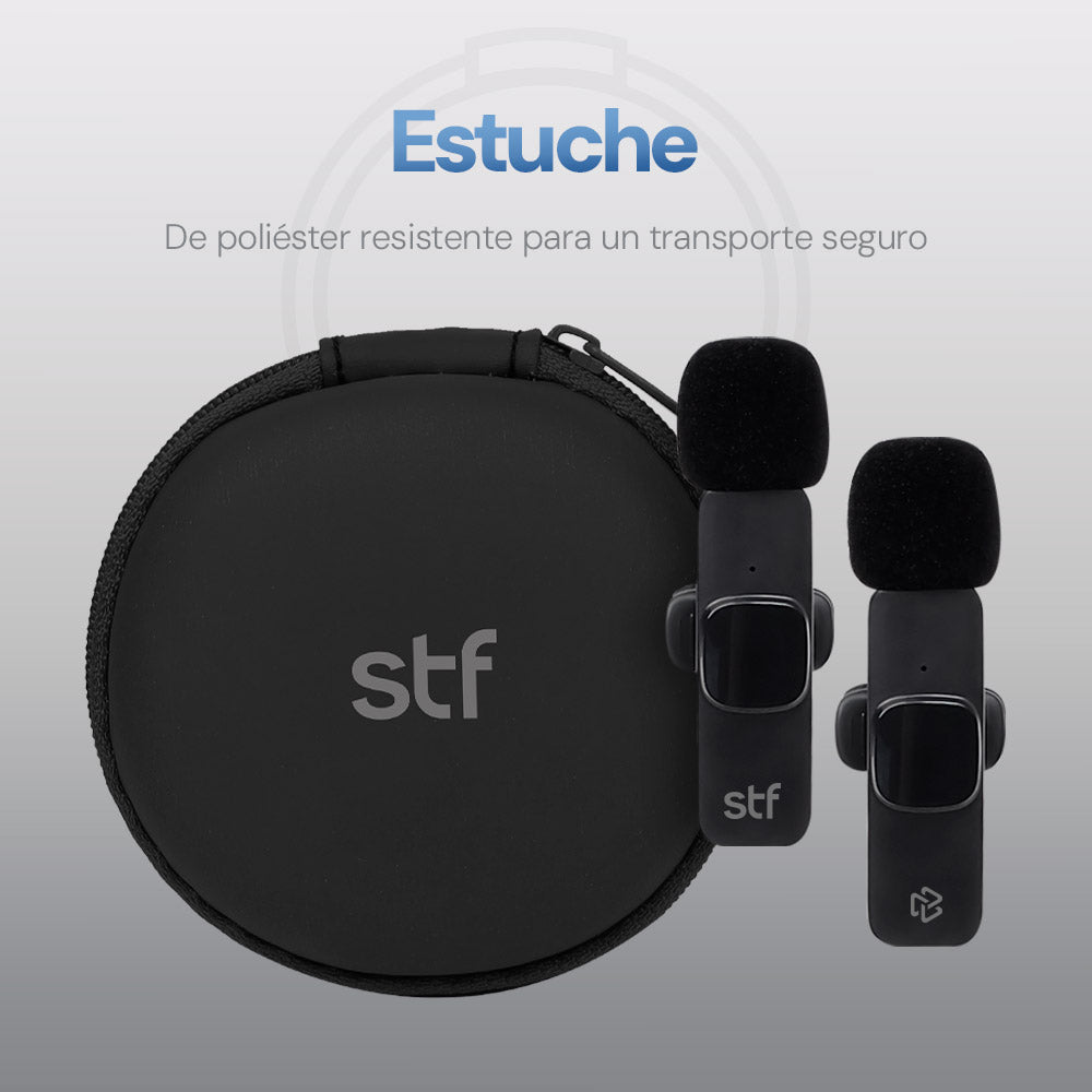 Kit 2 Micrófonos inalámbricos para celular STF Tipo C - Lightning con estuche — imagen 7