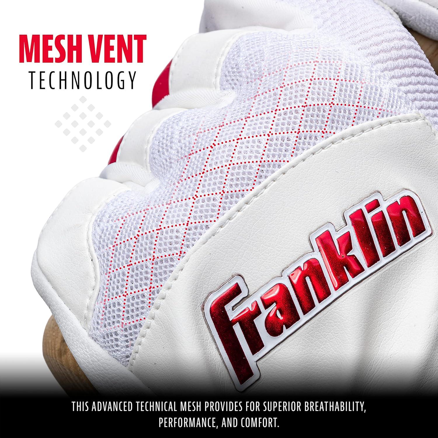 Guanteletas Beisbol Franklin Shok Sorb Talla S Rojo Blanco — imagen 4