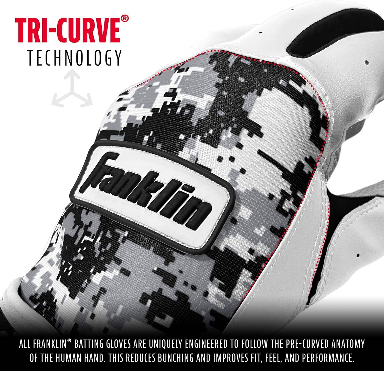 Guanteletas de Beisbol Franklin Digitek Talla L Negro Blanco — imagen 4