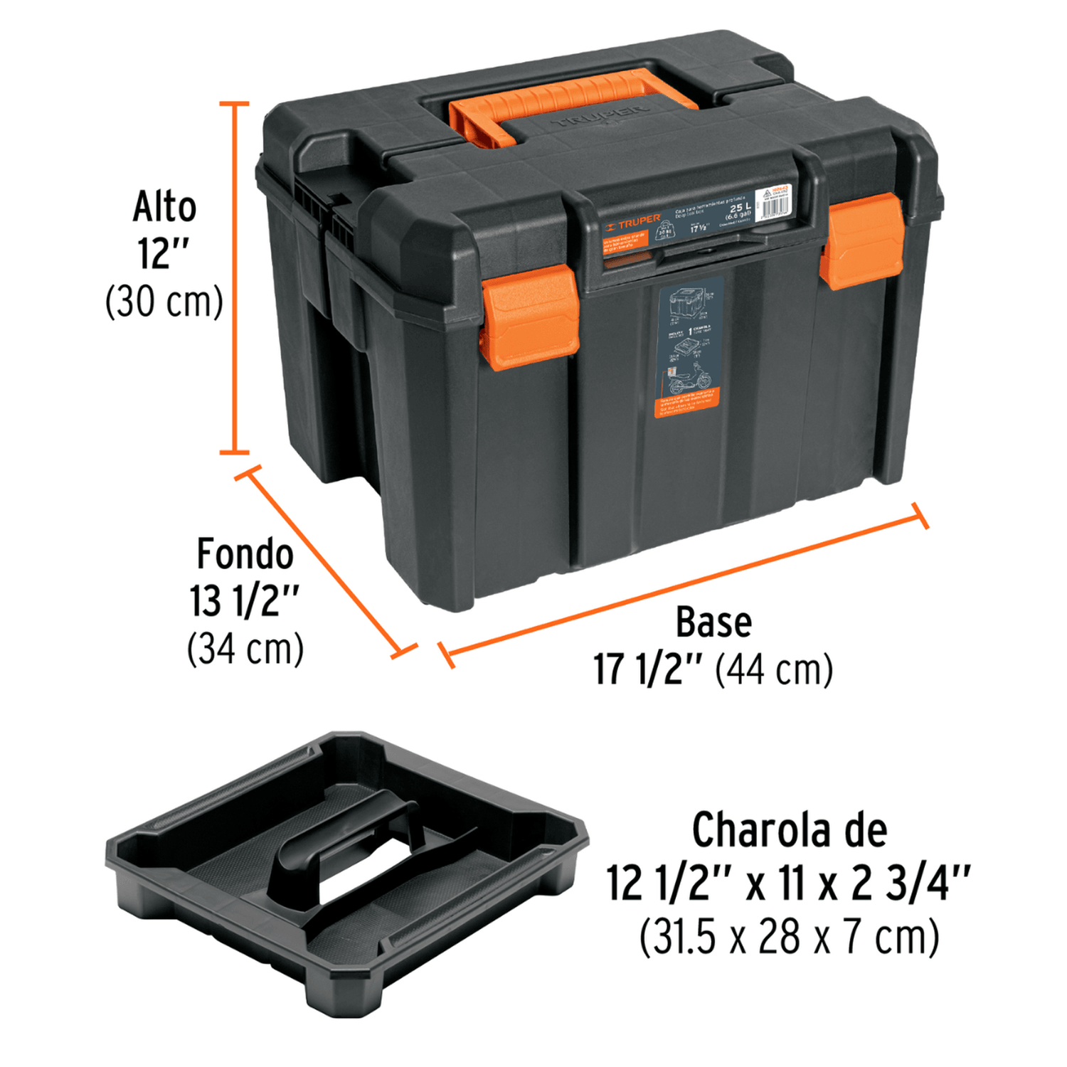 CAJA PARA HERRAMIENTAS TRUPER 102643 PROFUNDA DE 17 X12 PUL — imagen 3
