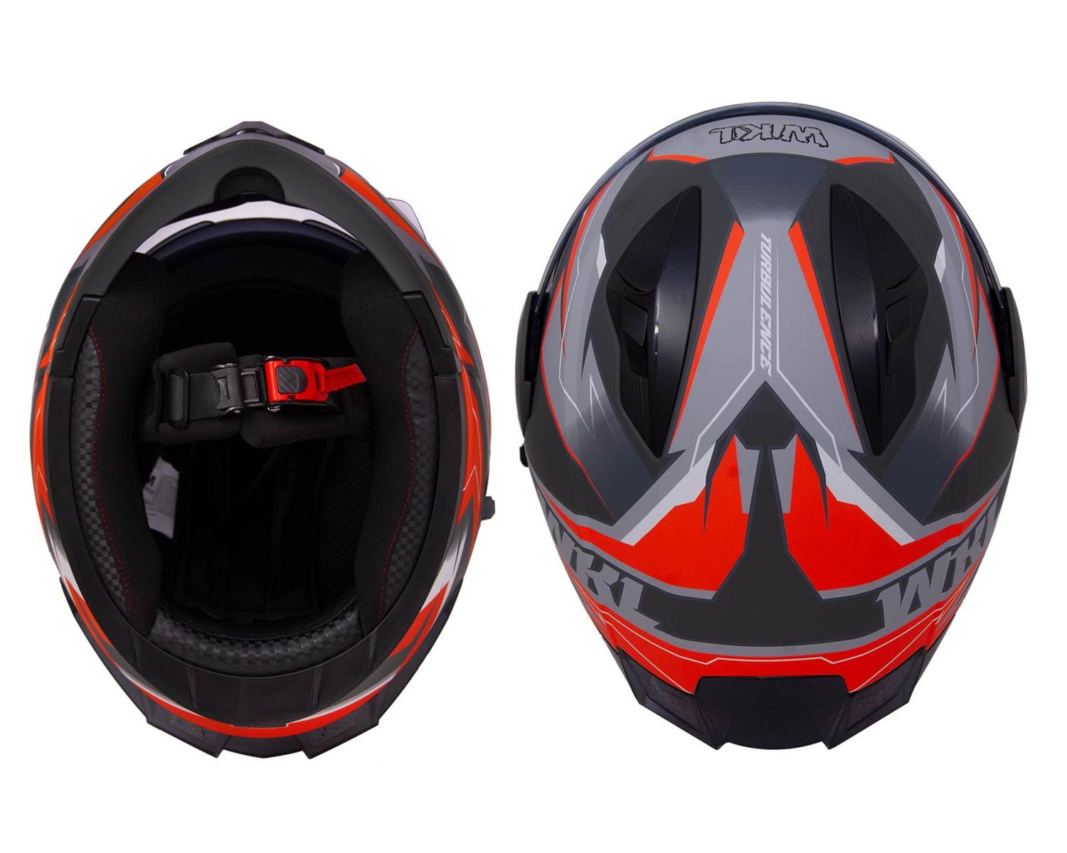 Casco WKL Motocicleta Dot Abatible CH-103 TURBO-ROJO — imagen 6