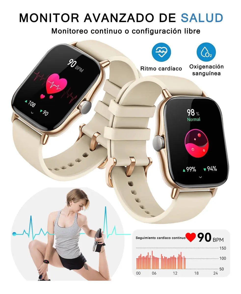 Combo Smartwatch Futurem FM13 + Audífonos g-tide L42 Bluetooth Ultra Compactos Rosa — imagen 11