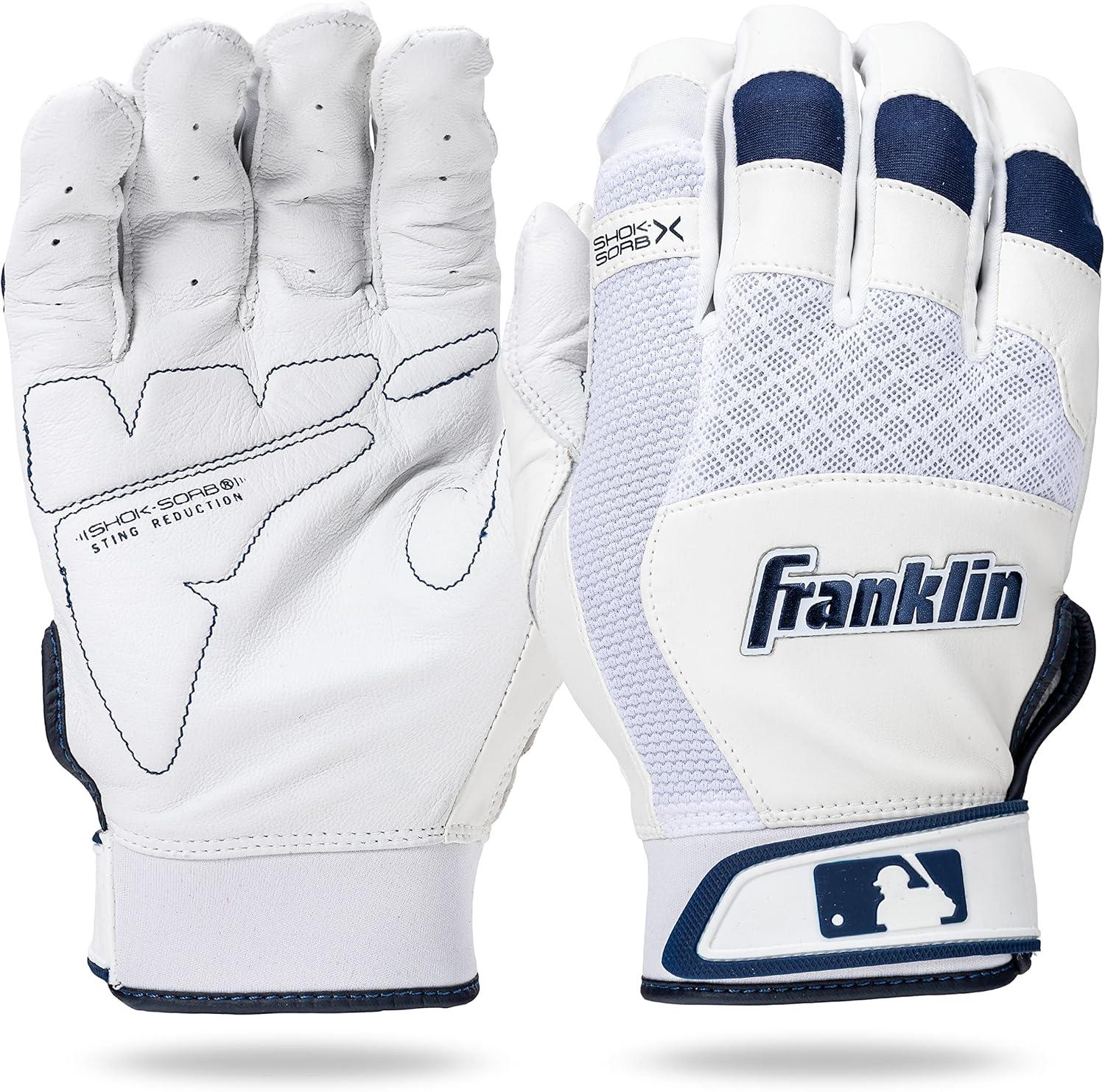 Guanteletas Beisbol Franklin Shok Sorb Talla XL Azul Blanco — imagen 1