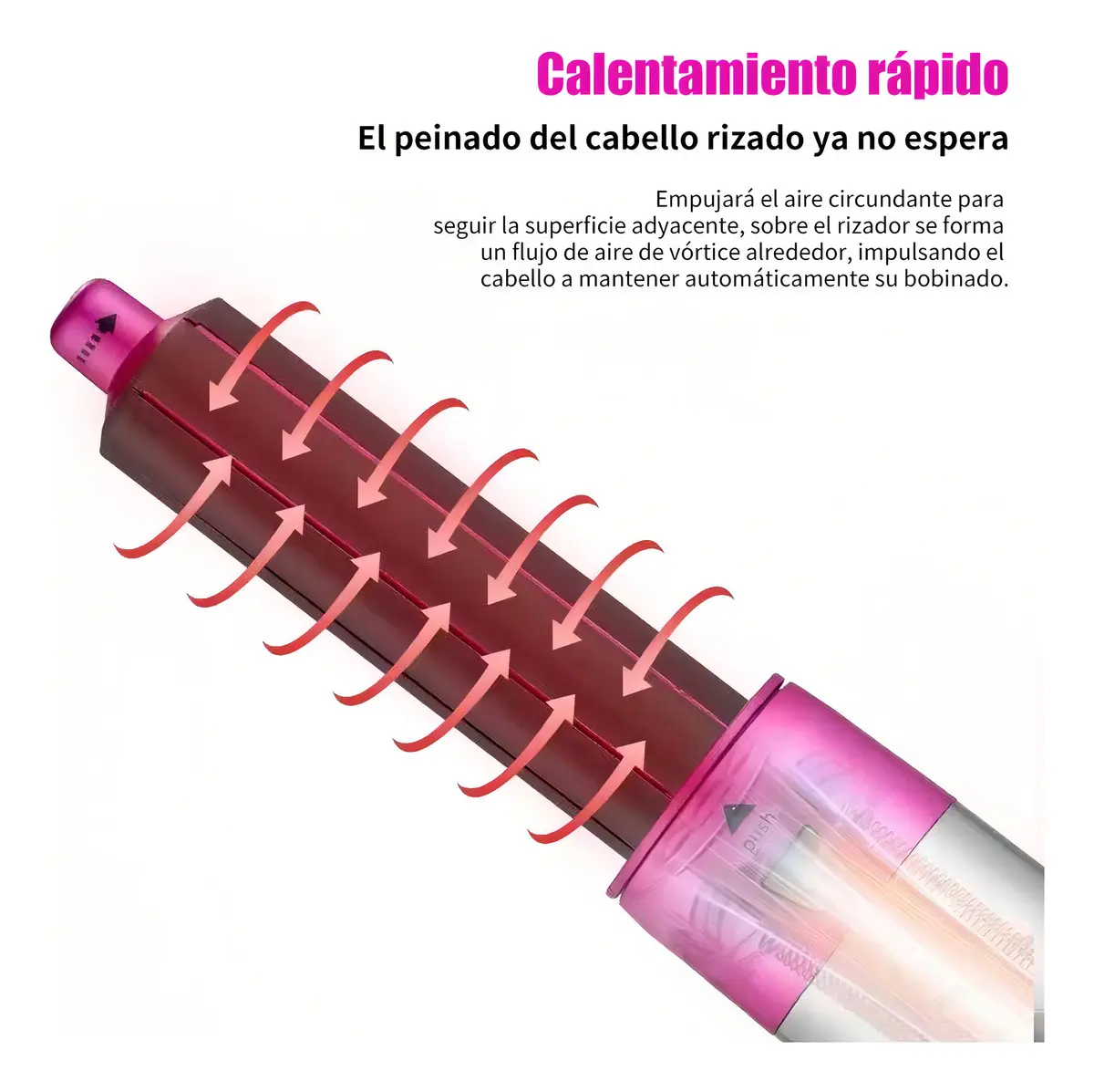 Cepillo Secador Rizador de Cabello 5 En 1 con Voluminizador — imagen 4