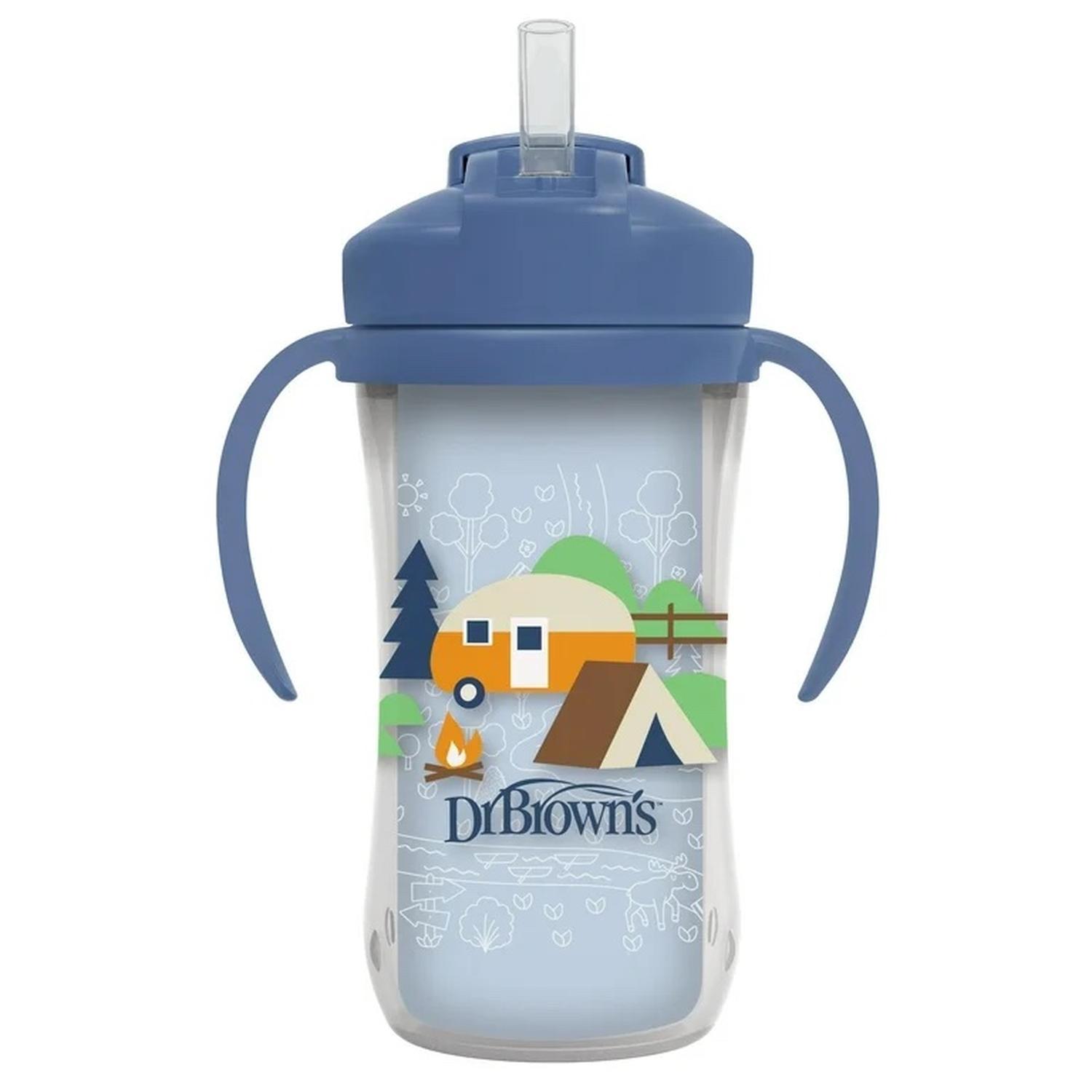 Pack 2 Vaso entrenador Dr Brown's 10oz Térmico popote azul — imagen 2