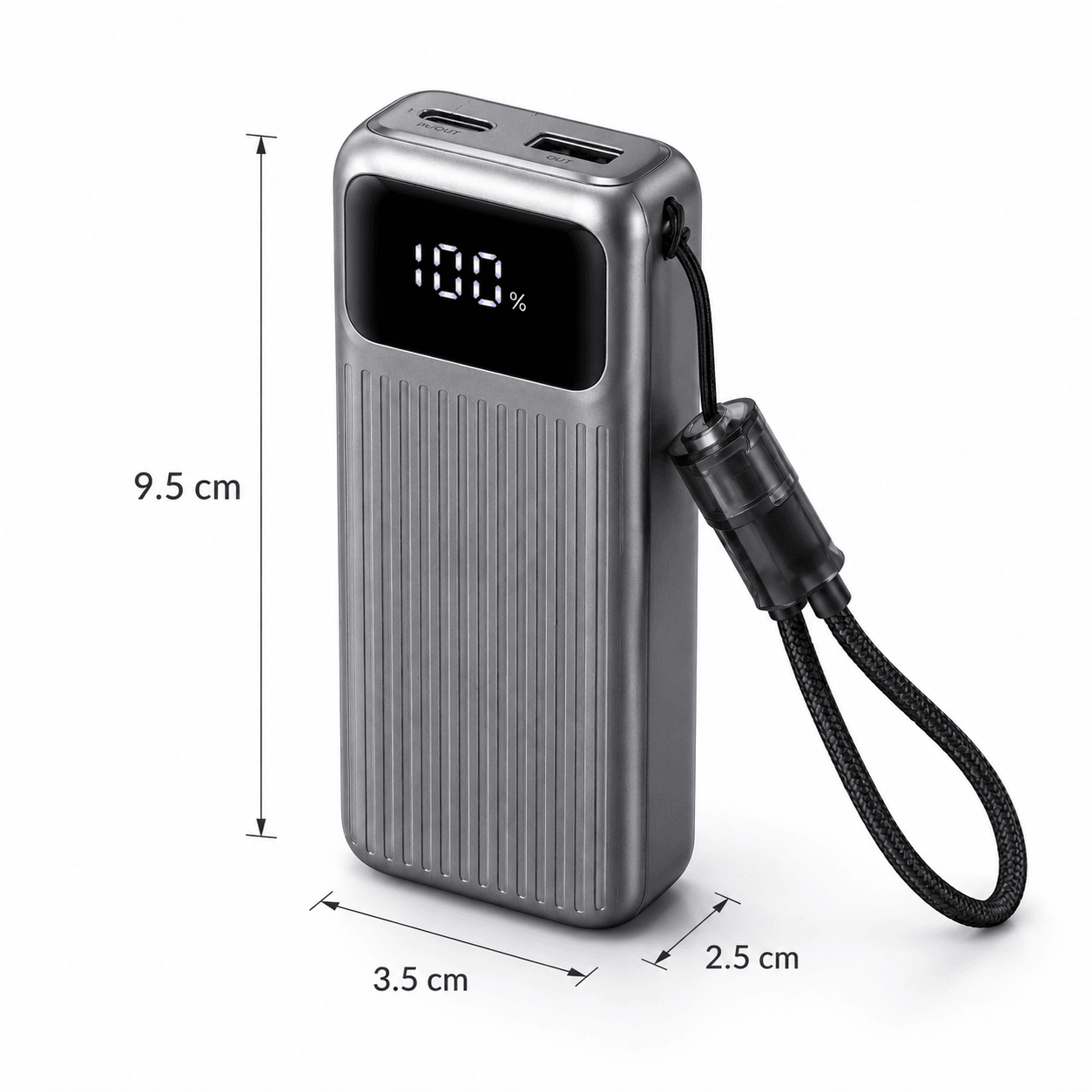 Power Bank C13 10,000mAh 22.5W Carga Rápida con Cables Integrados y Pantalla Digital — imagen 3