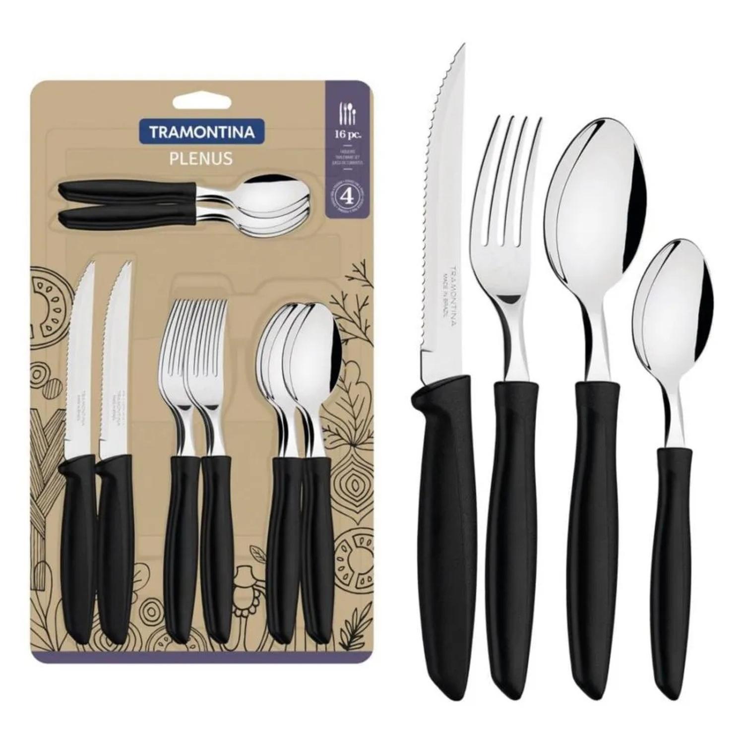 Juego de Cubiertos Tramontina Leme 16 Piezas Acero Inox — imagen 1