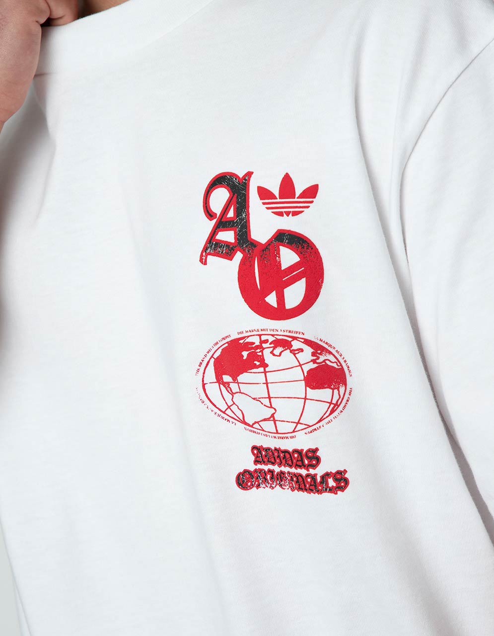 Playera Adidas GFX T Blanco - Hombre — imagen 3