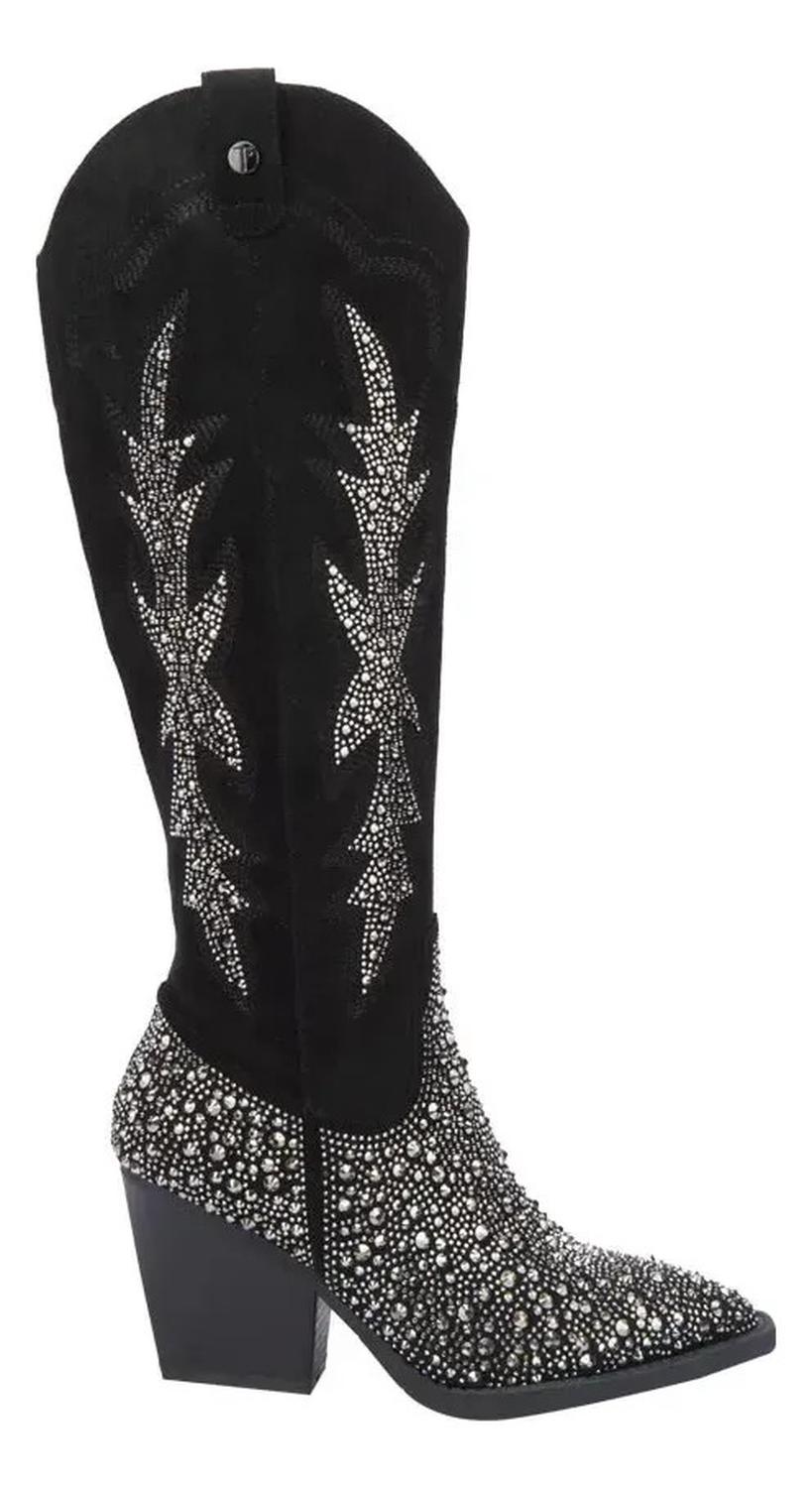 Bota Dama Thalia Sodi Vaquera Con Pedreria Fiesta — imagen 1