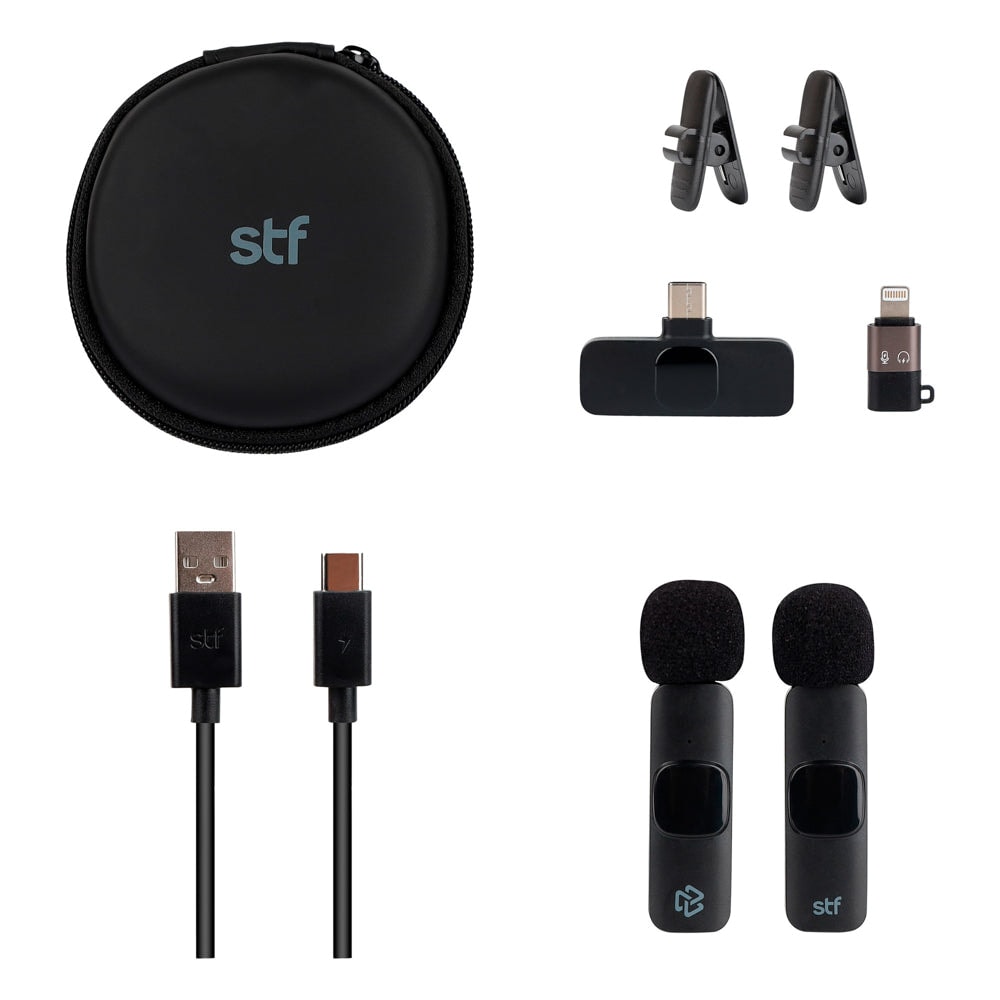 Kit 2 Micrófonos inalámbricos para celular STF Tipo C - Lightning con estuche — imagen 12