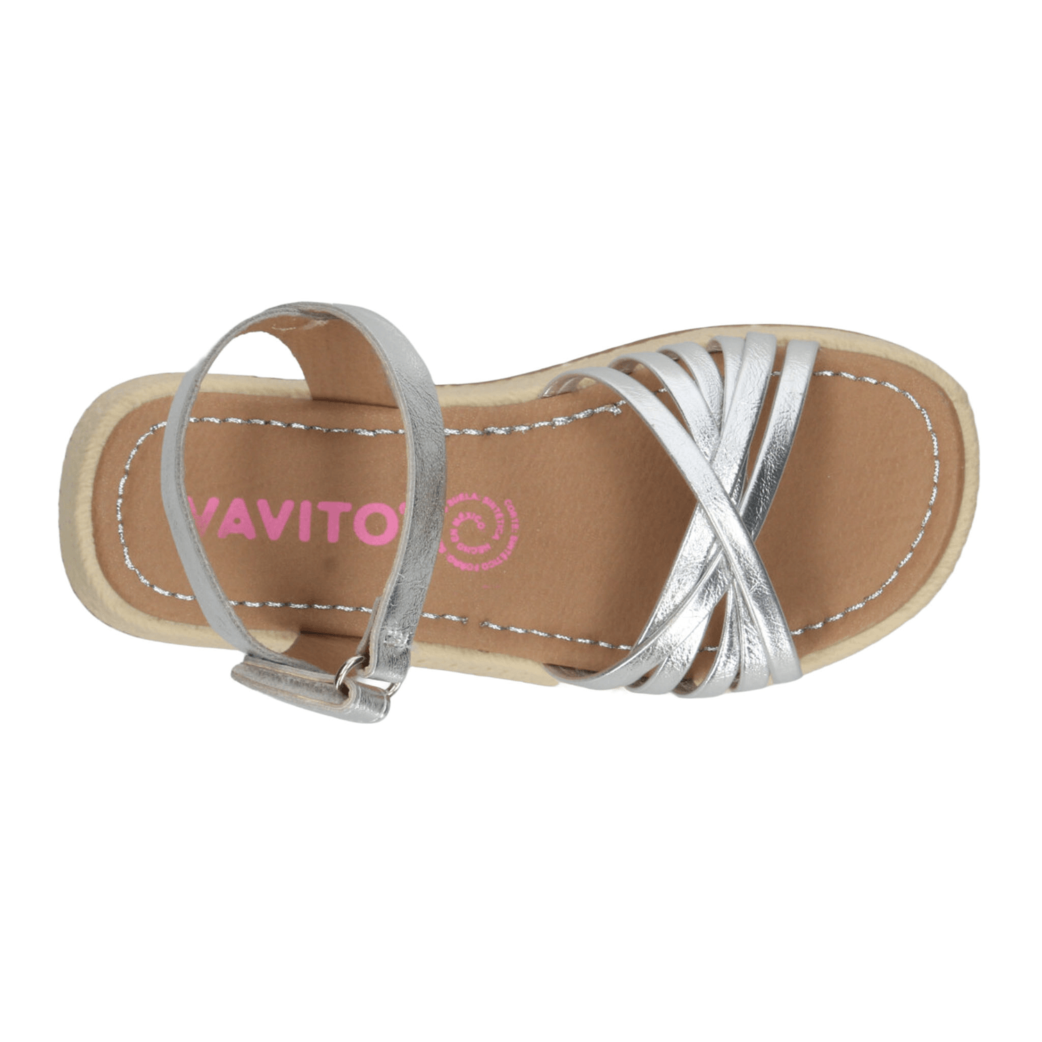 Sandalia Vavito Niña Plataforma Casual Plateado Infantil T18-22 — imagen 8