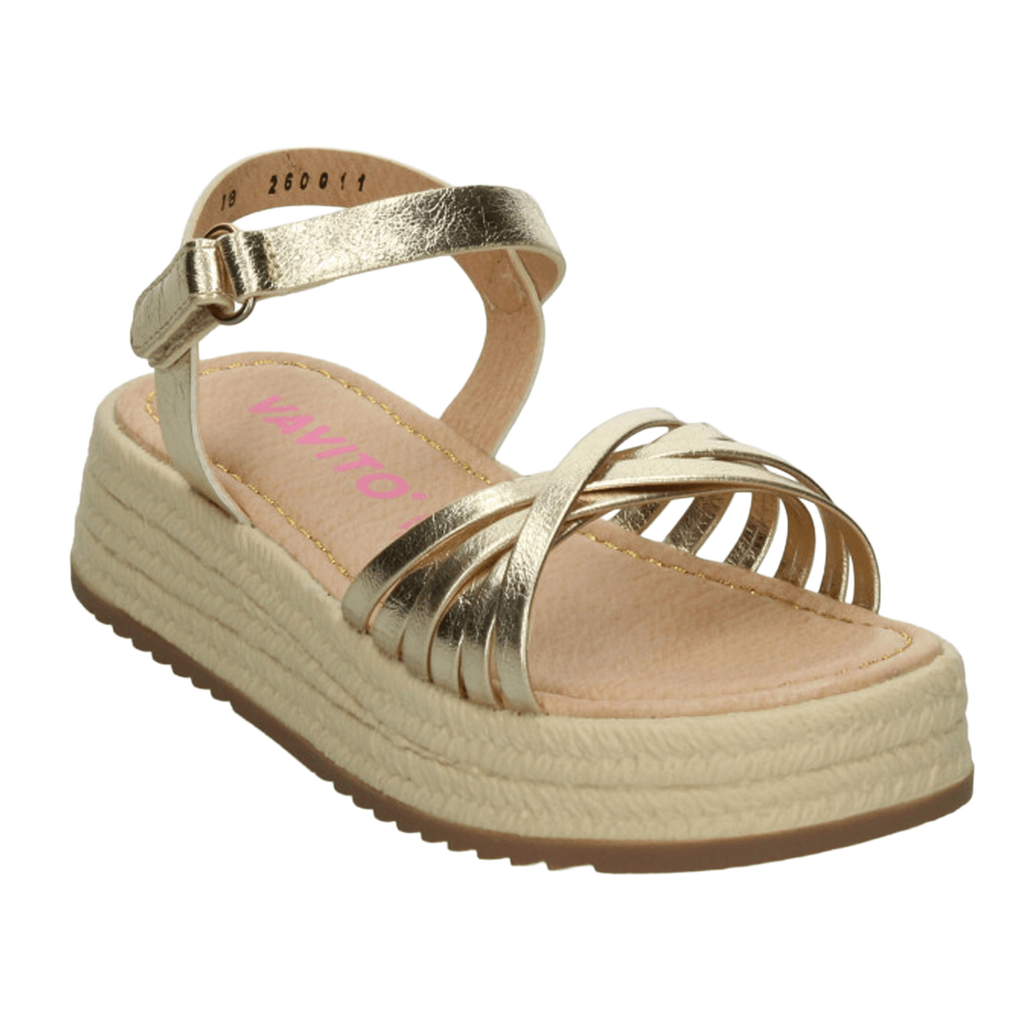 Sandalia Vavito Niña Plataforma Casual Dorado Infantil T18-22 — imagen 4