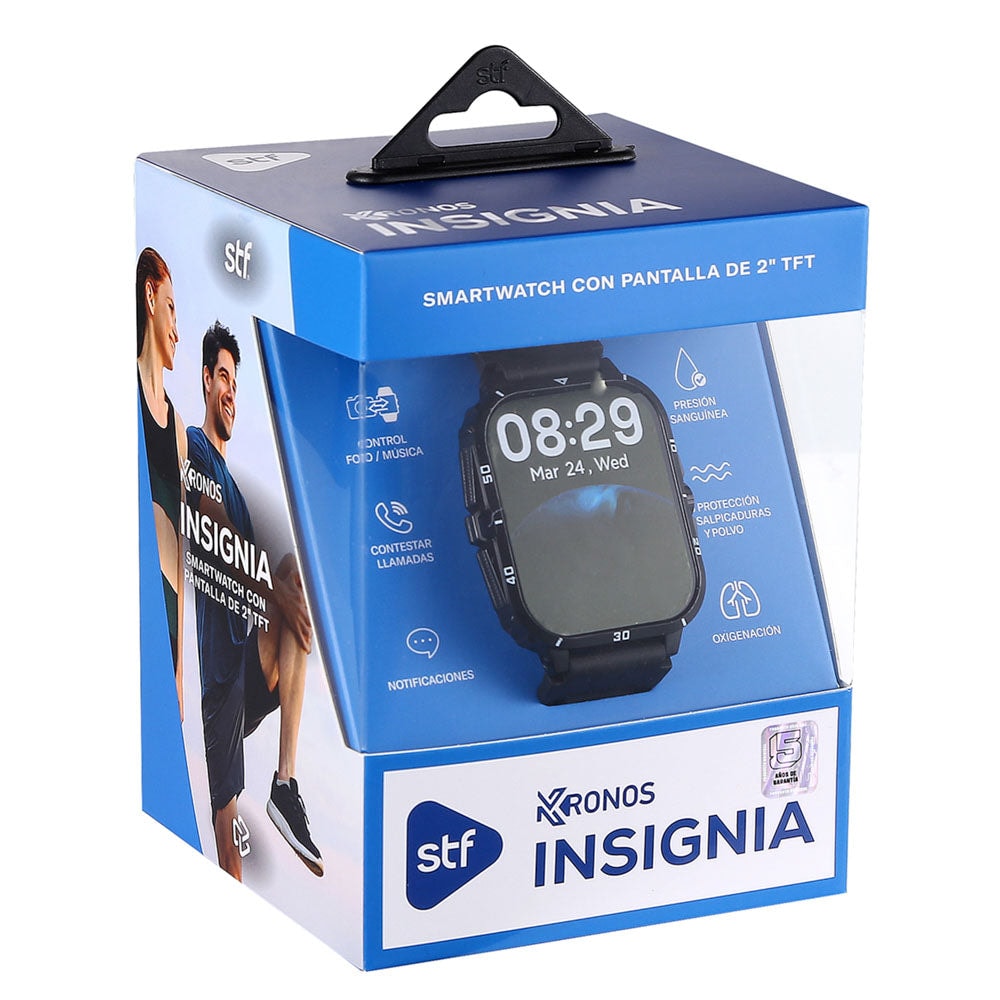 Smartwatch Reloj Kronos Insignia STF Pantalla 2" Resistencia al agua IP65 Negro — imagen 12